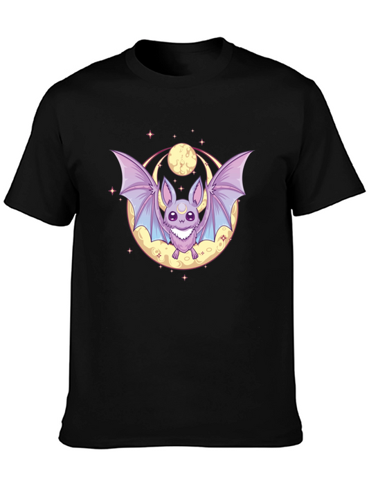 Cute Bat & Moon Graphic Tee