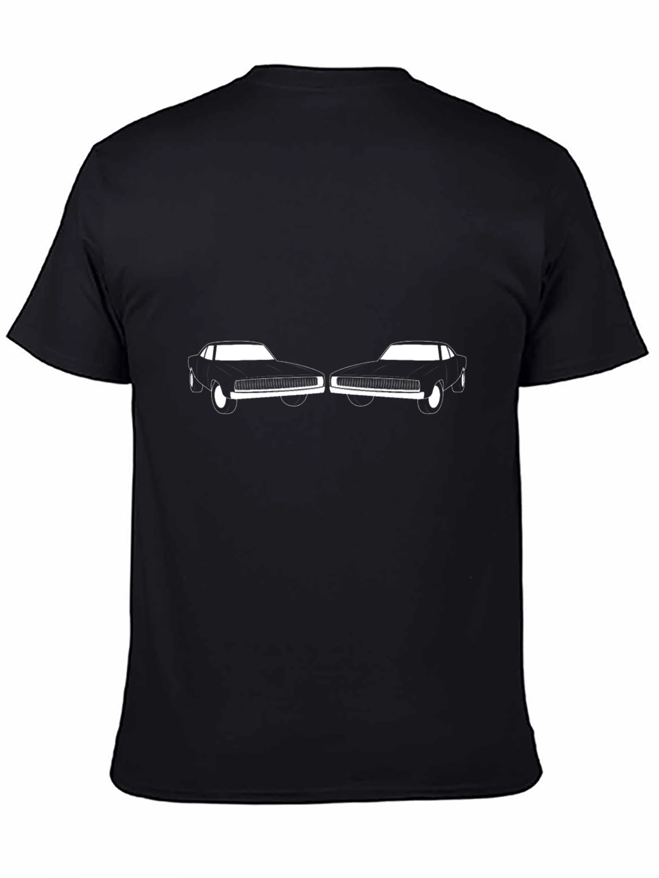 Classic Cars Graphic Tee - Black Cotton