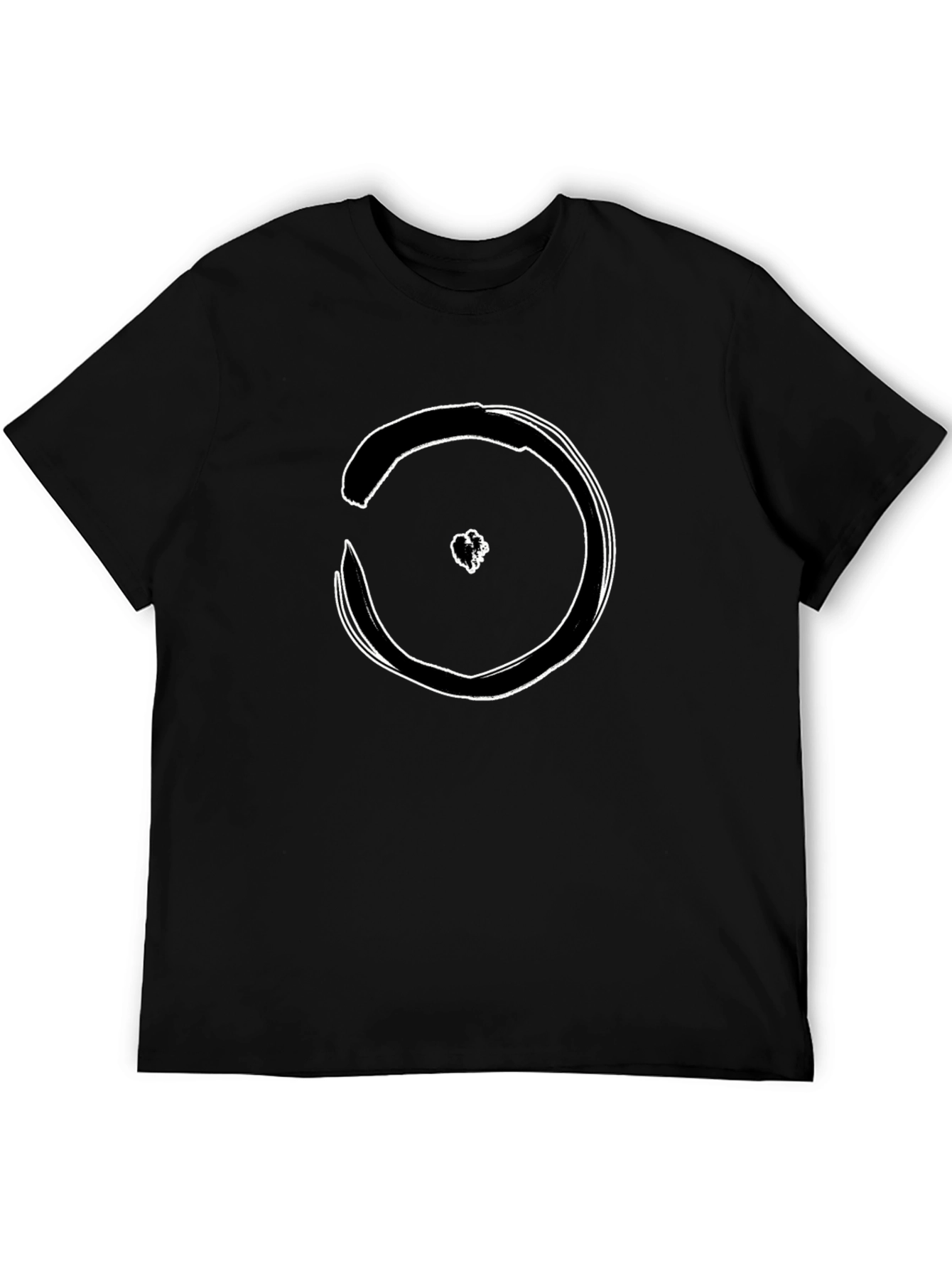 Black T-Shirt with Abstract Circle Design