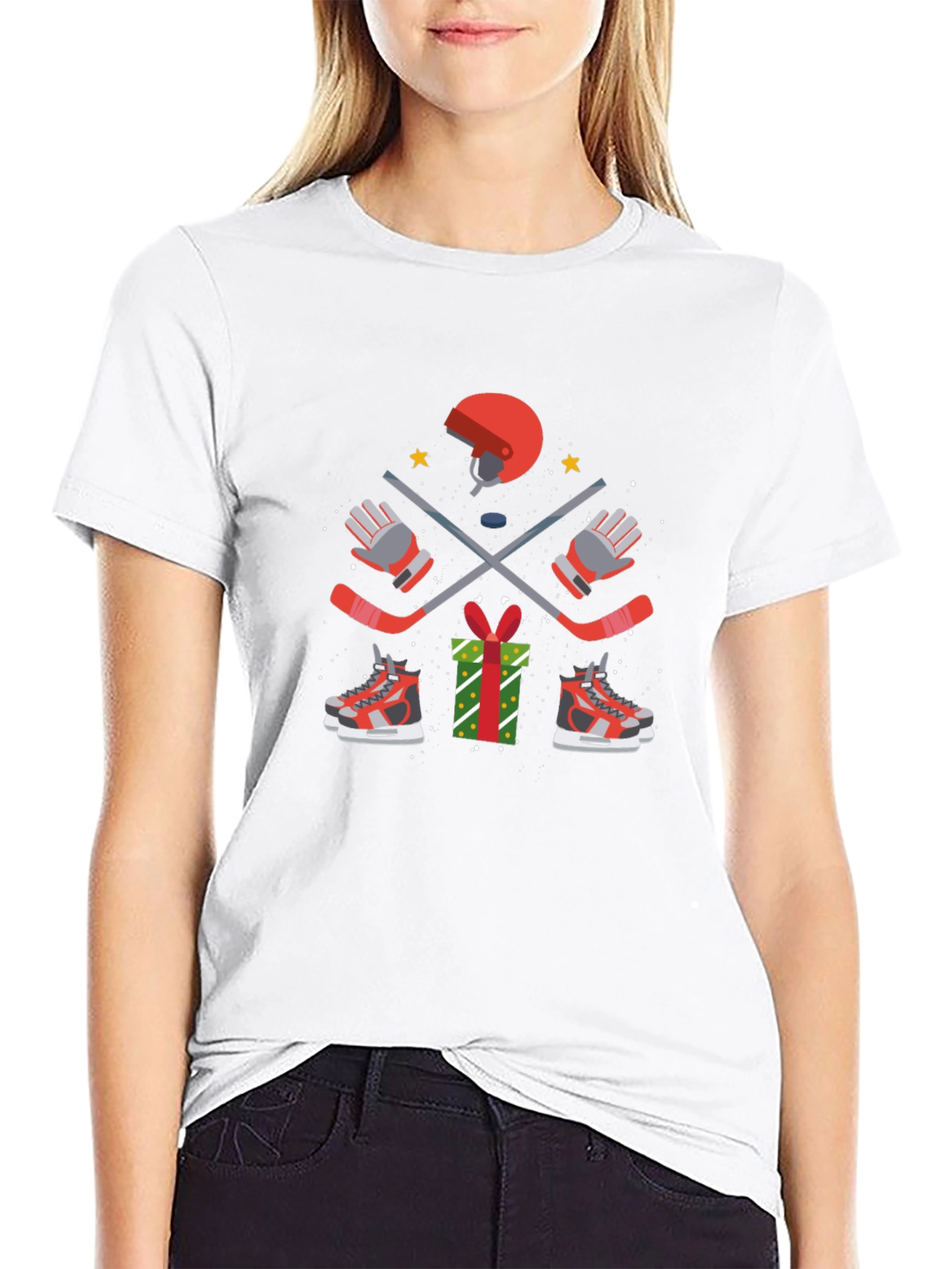 Holiday Hockey T-Shirt - Festive Hockey Gear Design
