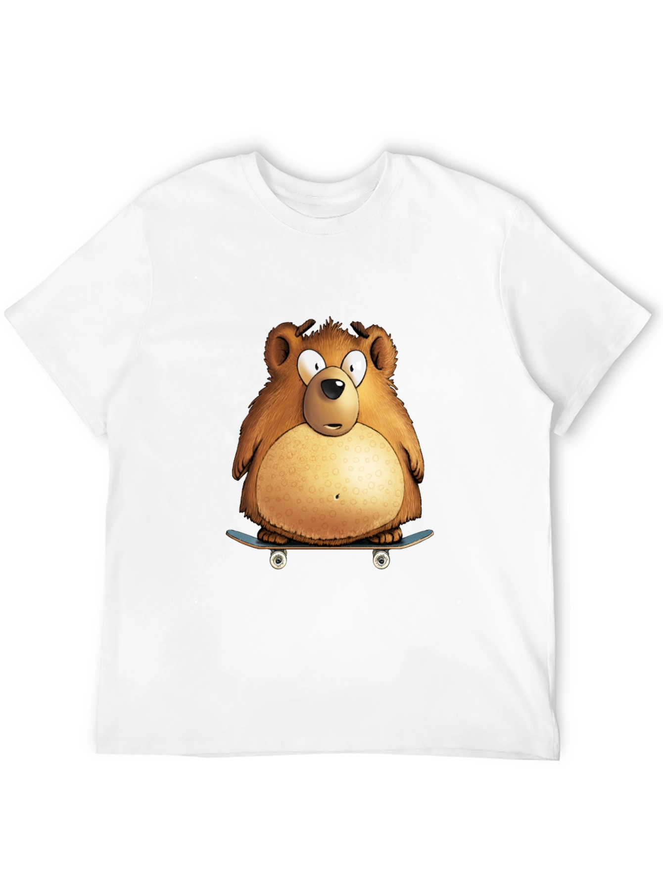 Bear on Skateboard Graphic Tee - Black