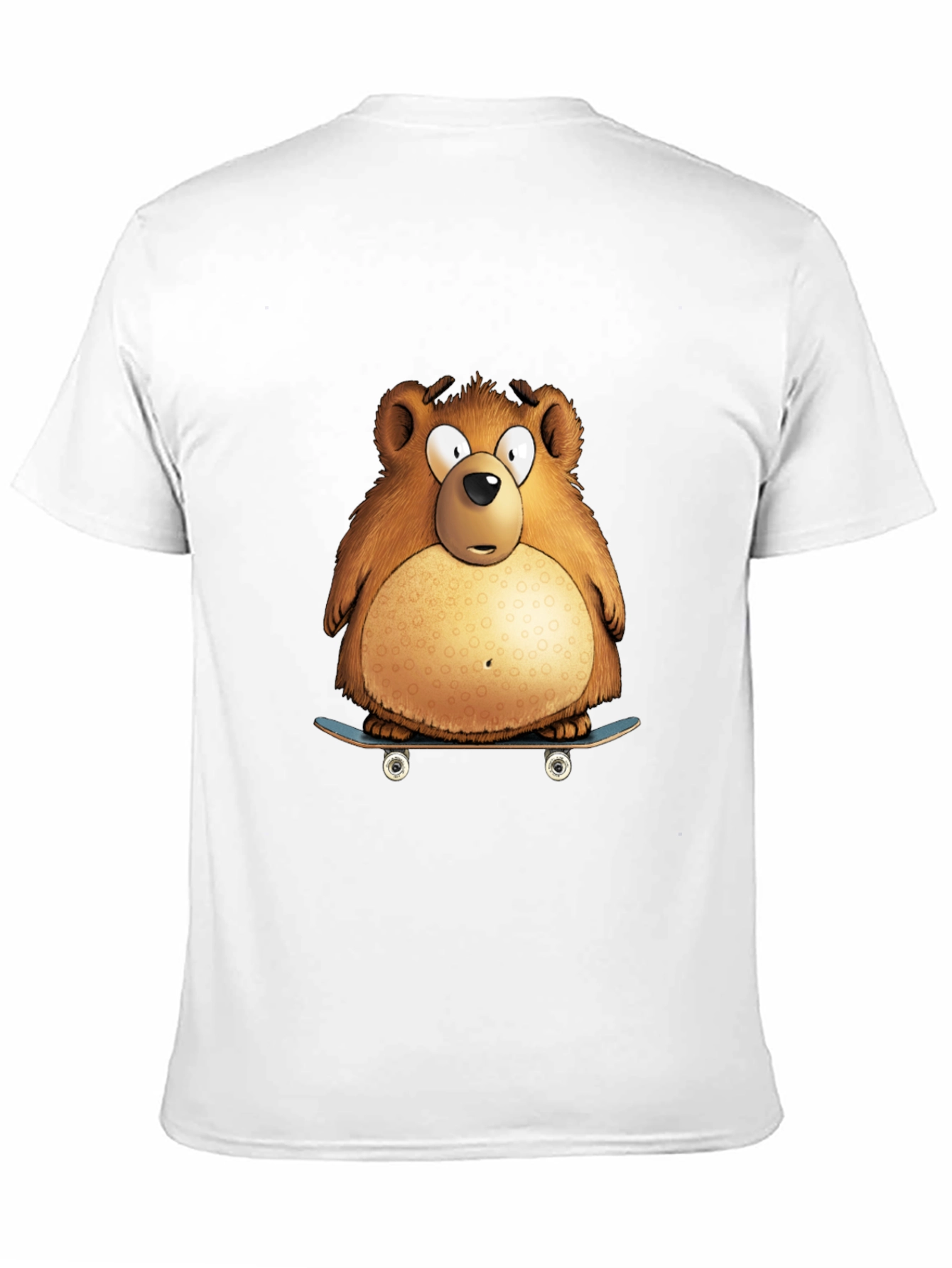 Bear on Skateboard Graphic Tee - Black