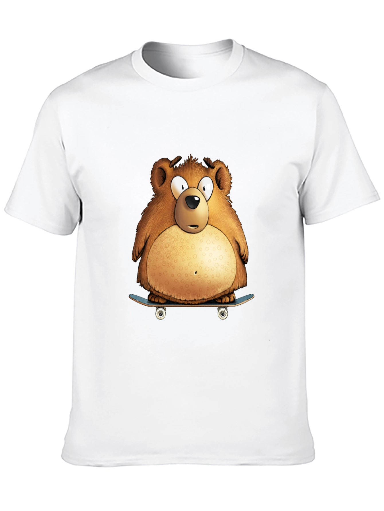 Bear on Skateboard Graphic Tee - Black