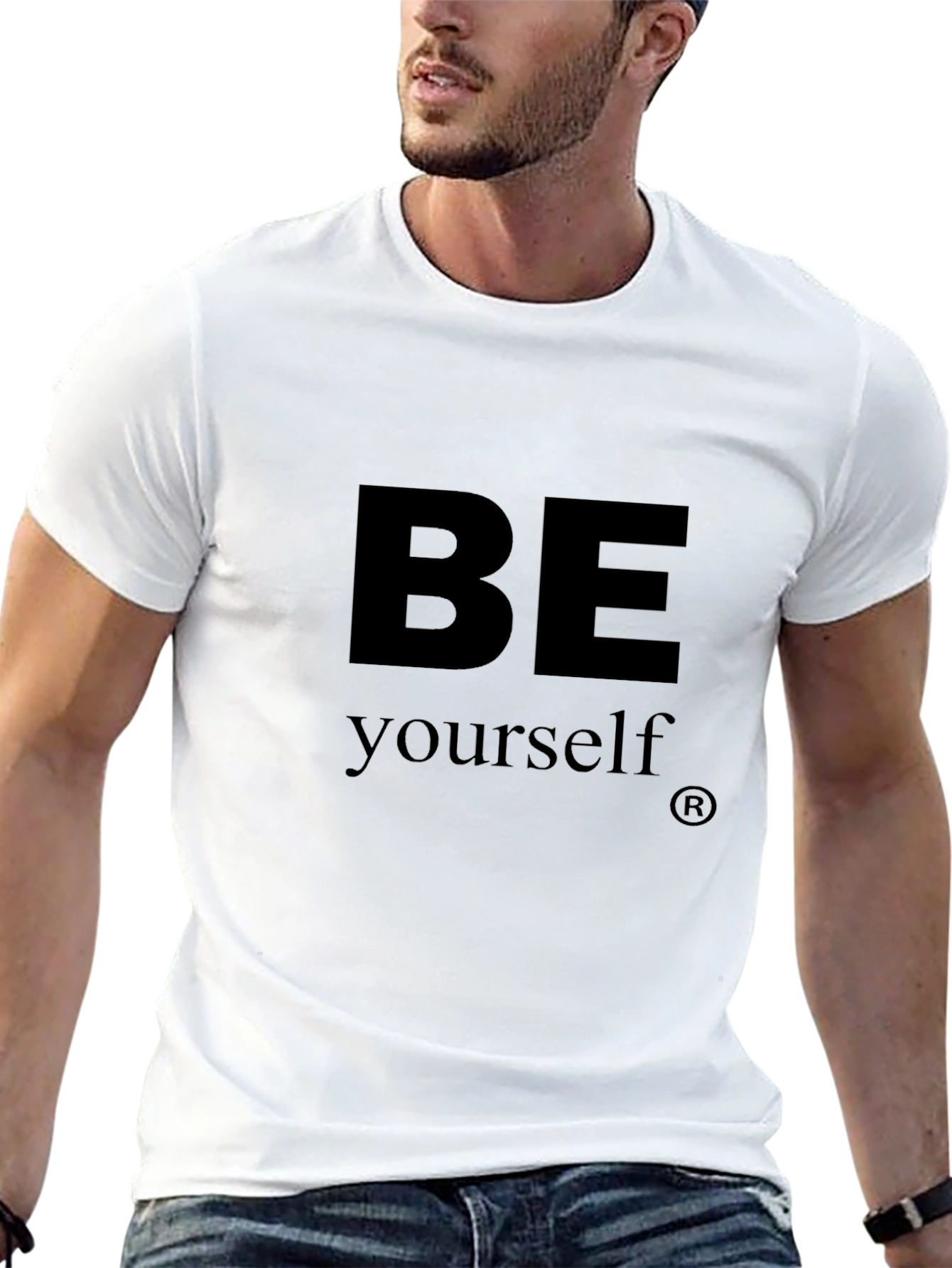 Be Yourself Graphic Print Black T-Shirt