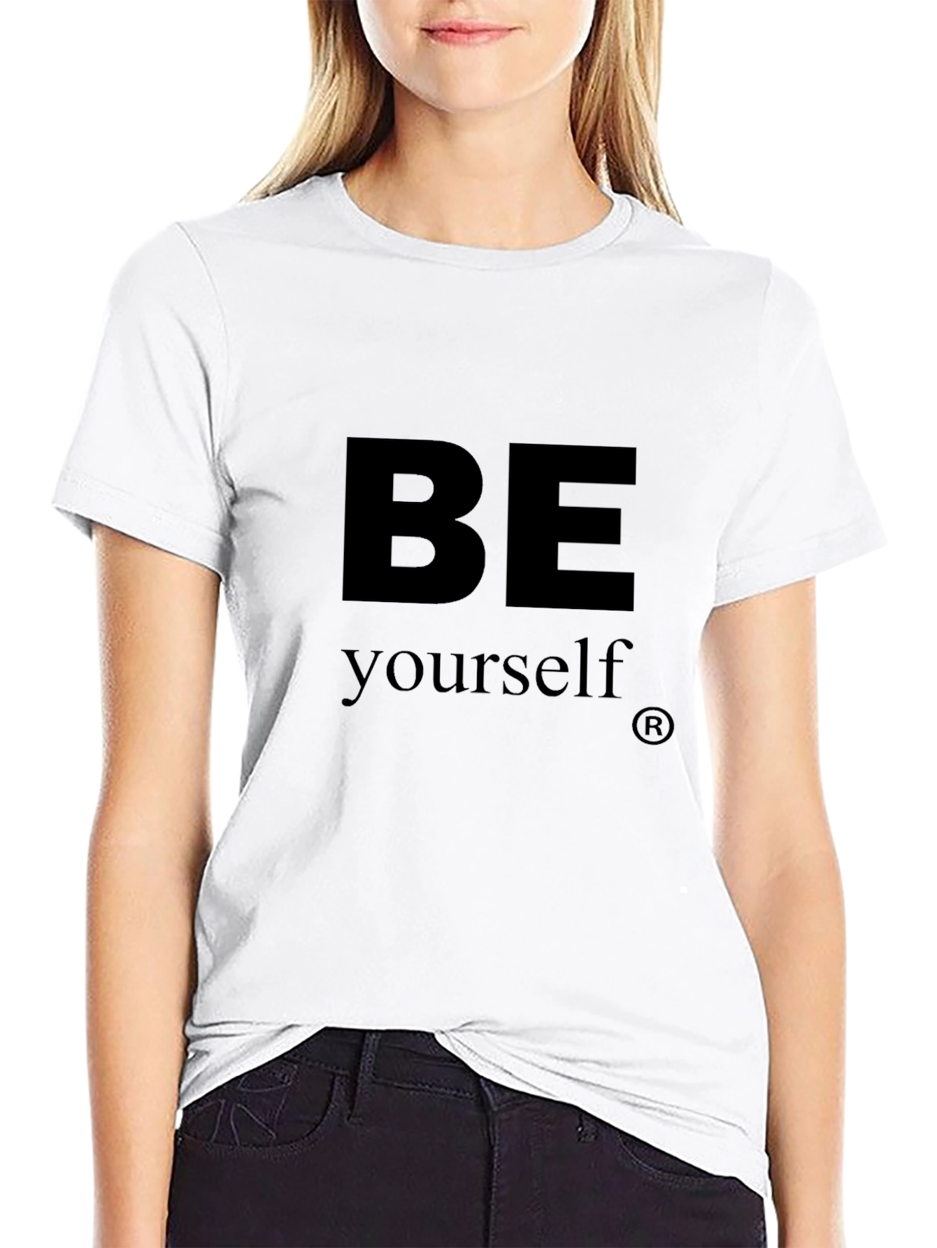 Be Yourself Graphic Print Black T-Shirt