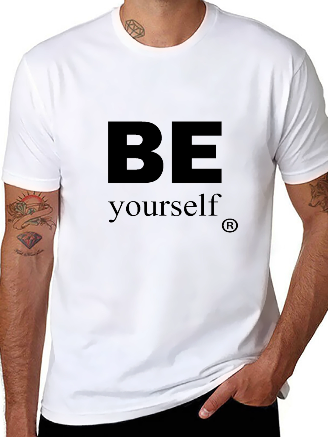 Be Yourself Graphic Print Black T-Shirt