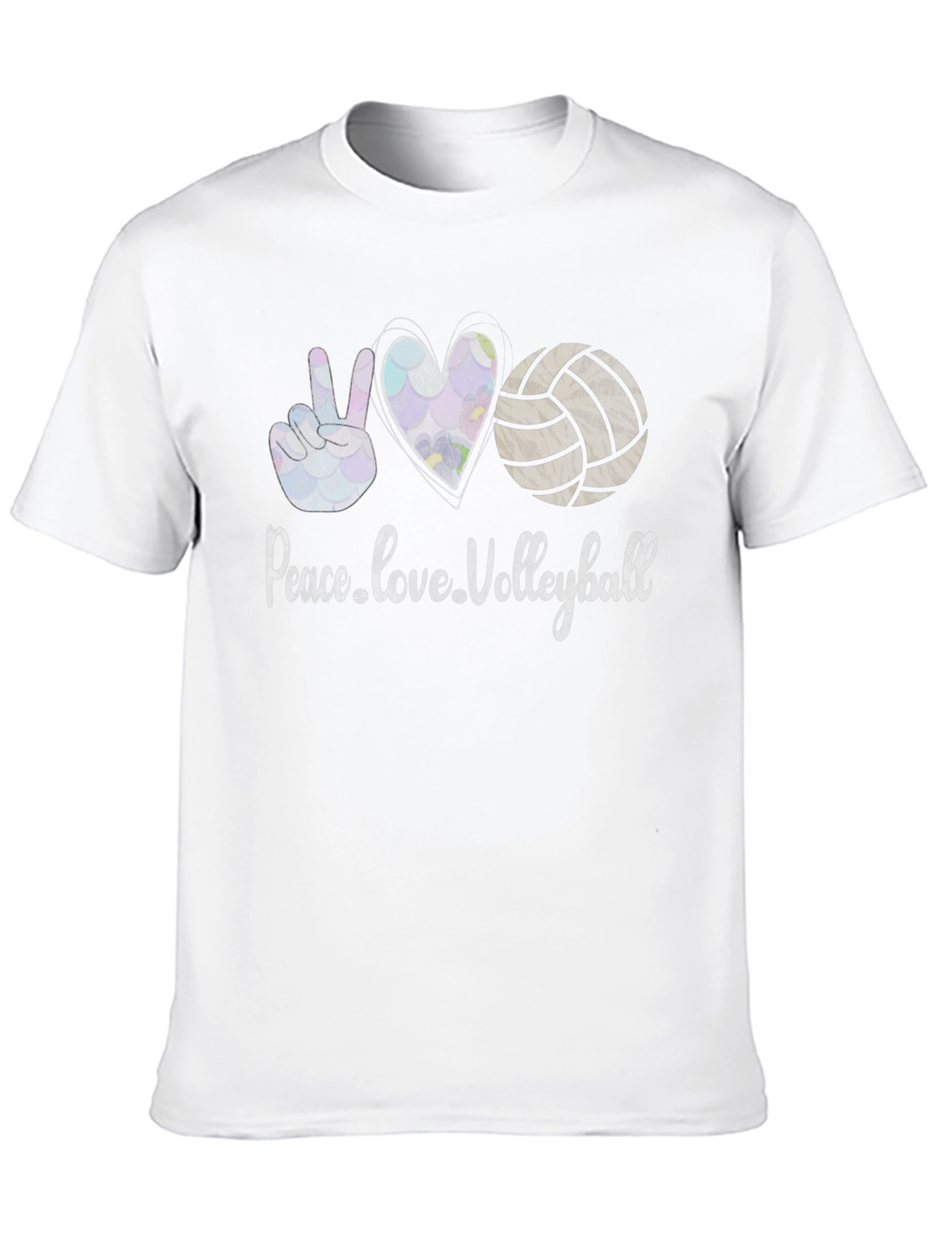 Peace Love Volleyball Graphic Tee - Black Cotton T-Shirt