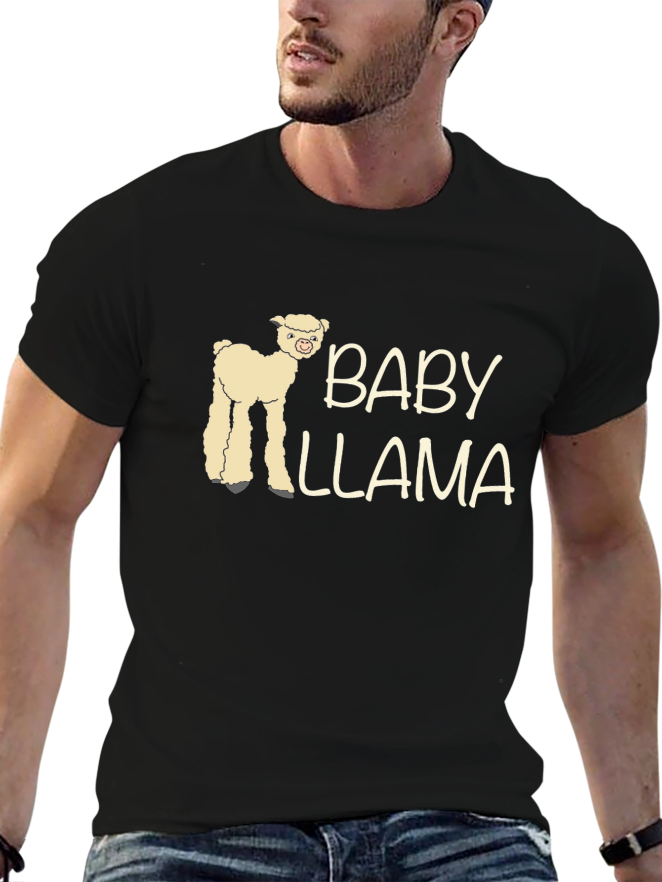 Baby Llama Black T-Shirt
