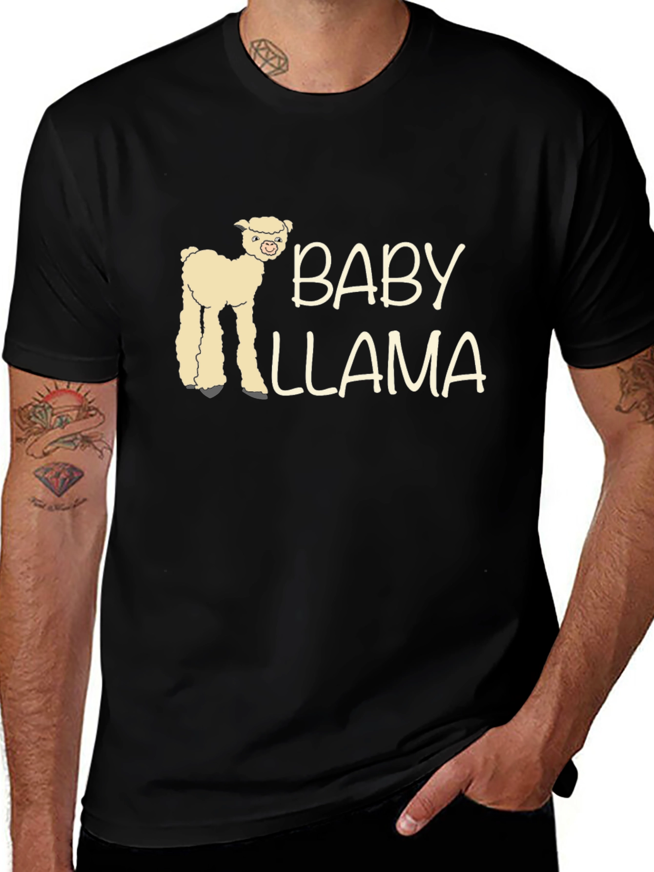 Baby Llama Black T-Shirt