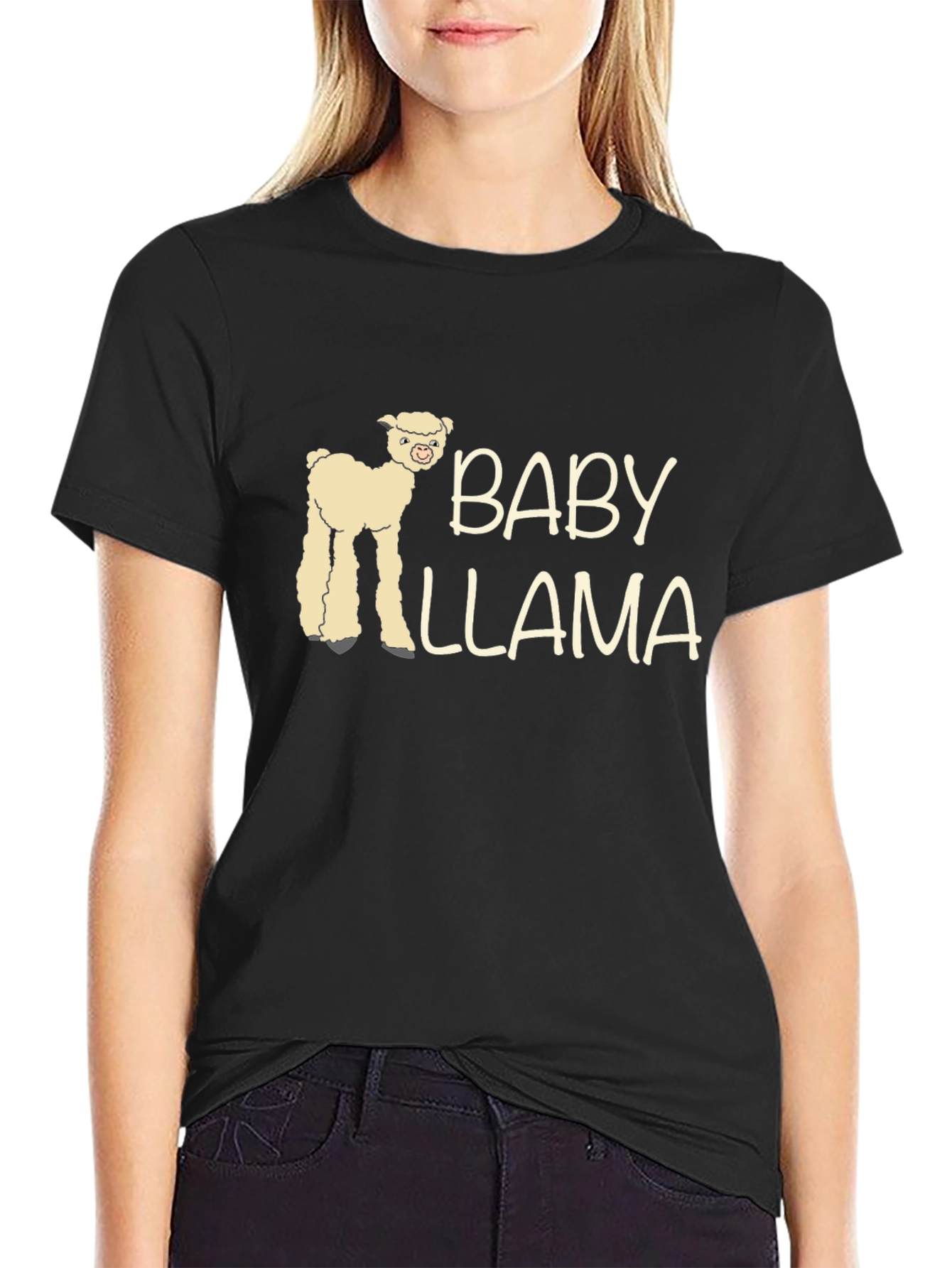 Baby Llama Black T-Shirt