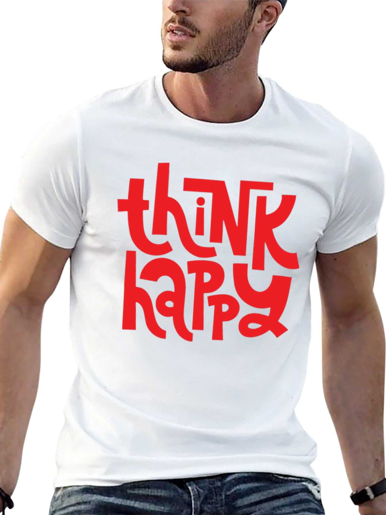 Think Happy Graphic Tee - Black