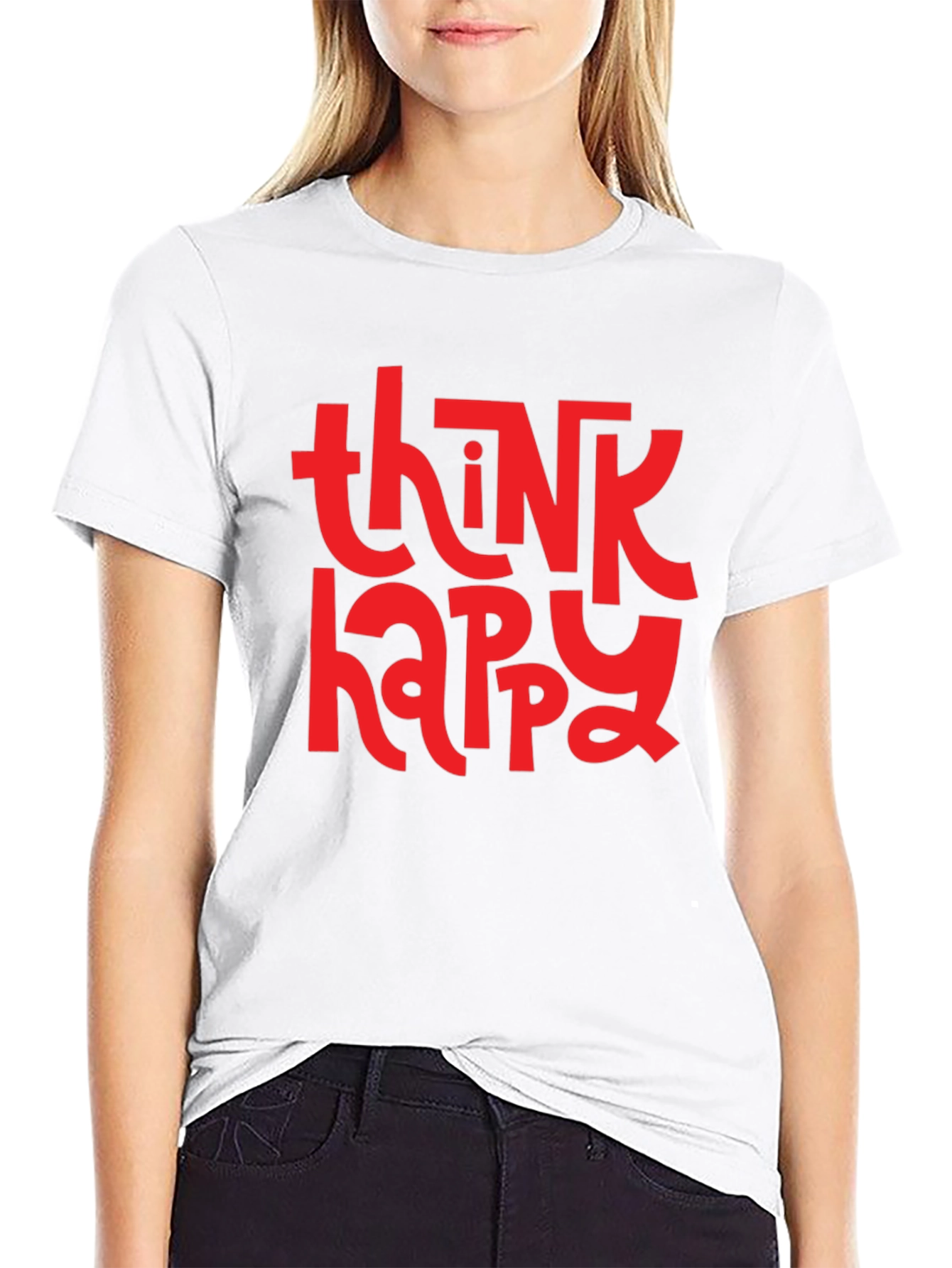 Think Happy Graphic Tee - Black