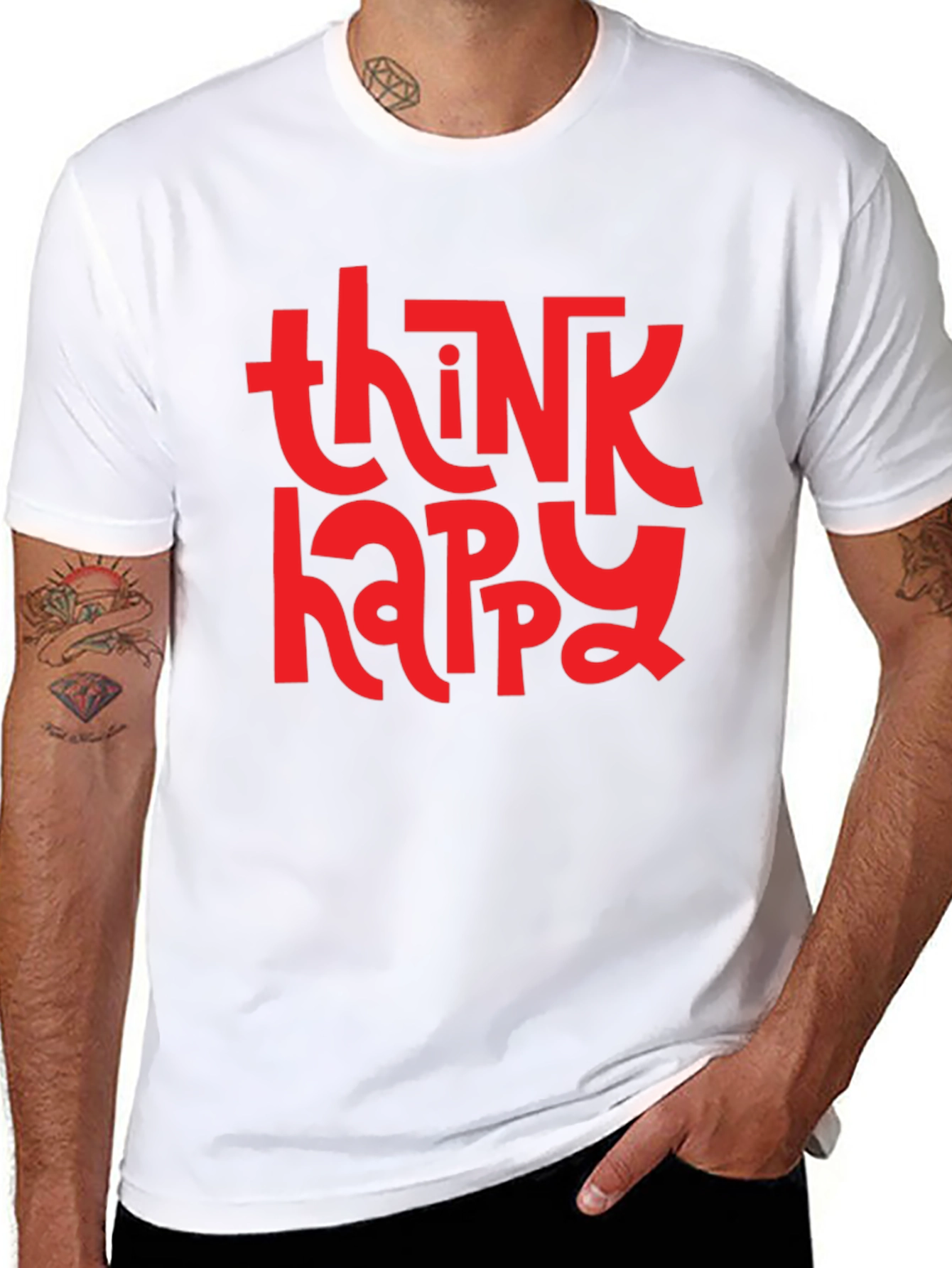 Think Happy Graphic Tee - Black