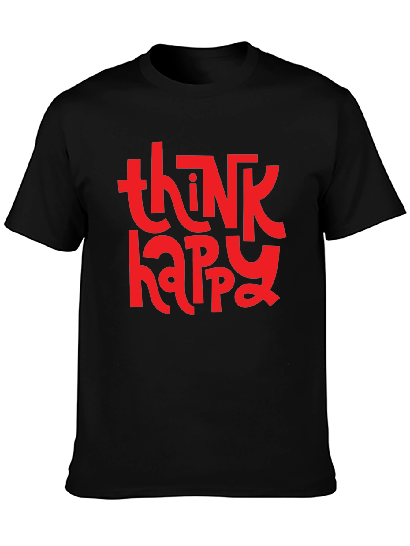 Think Happy Graphic Tee - Black