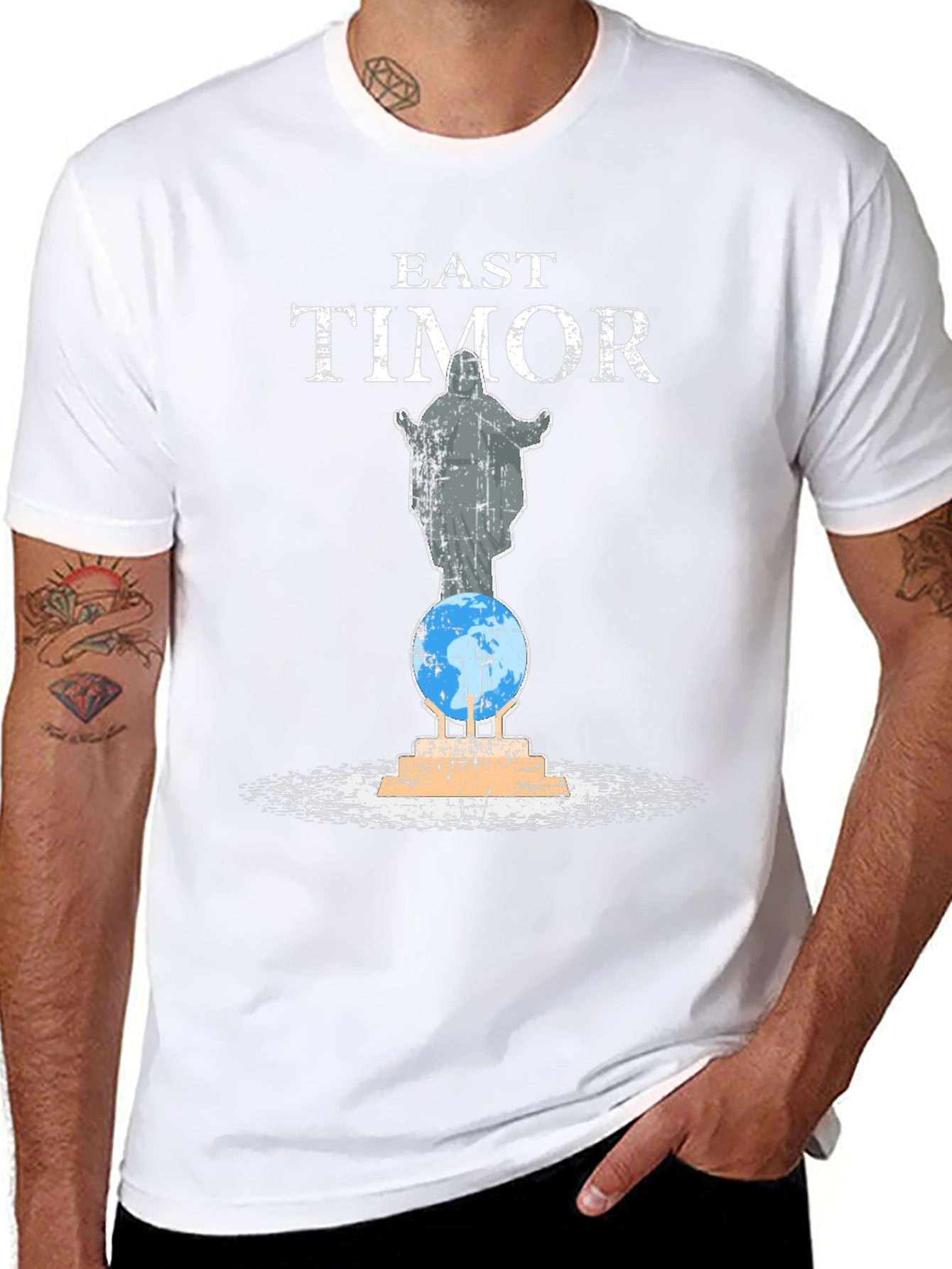 East Timor Statue Graphic Tee - Black
