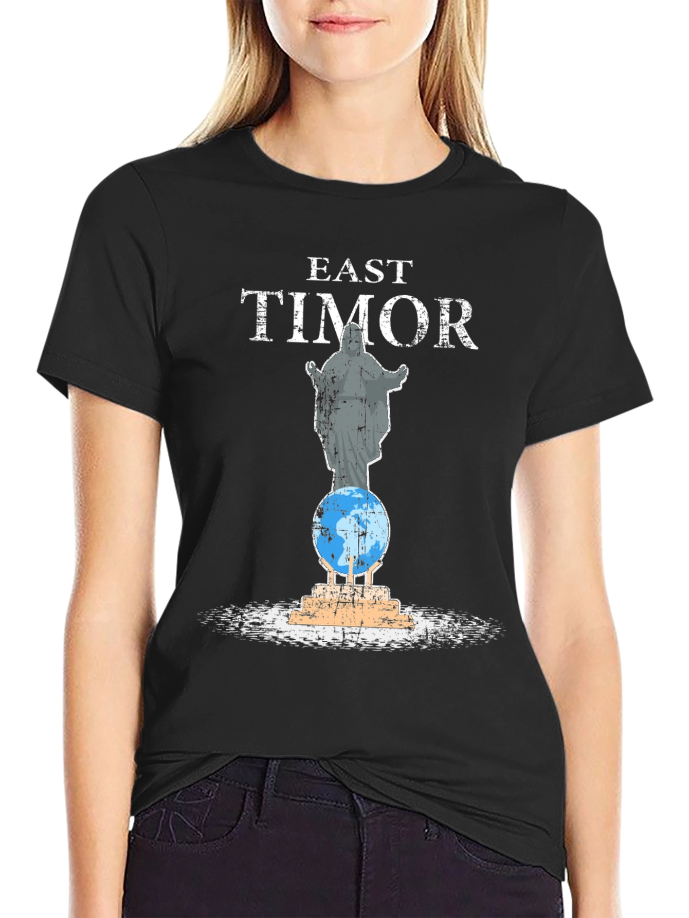East Timor Statue Graphic Tee - Black