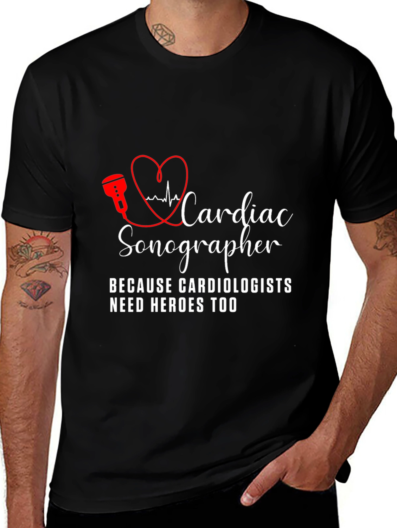 Cardiac Sonographer T-Shirt - Hero Edition