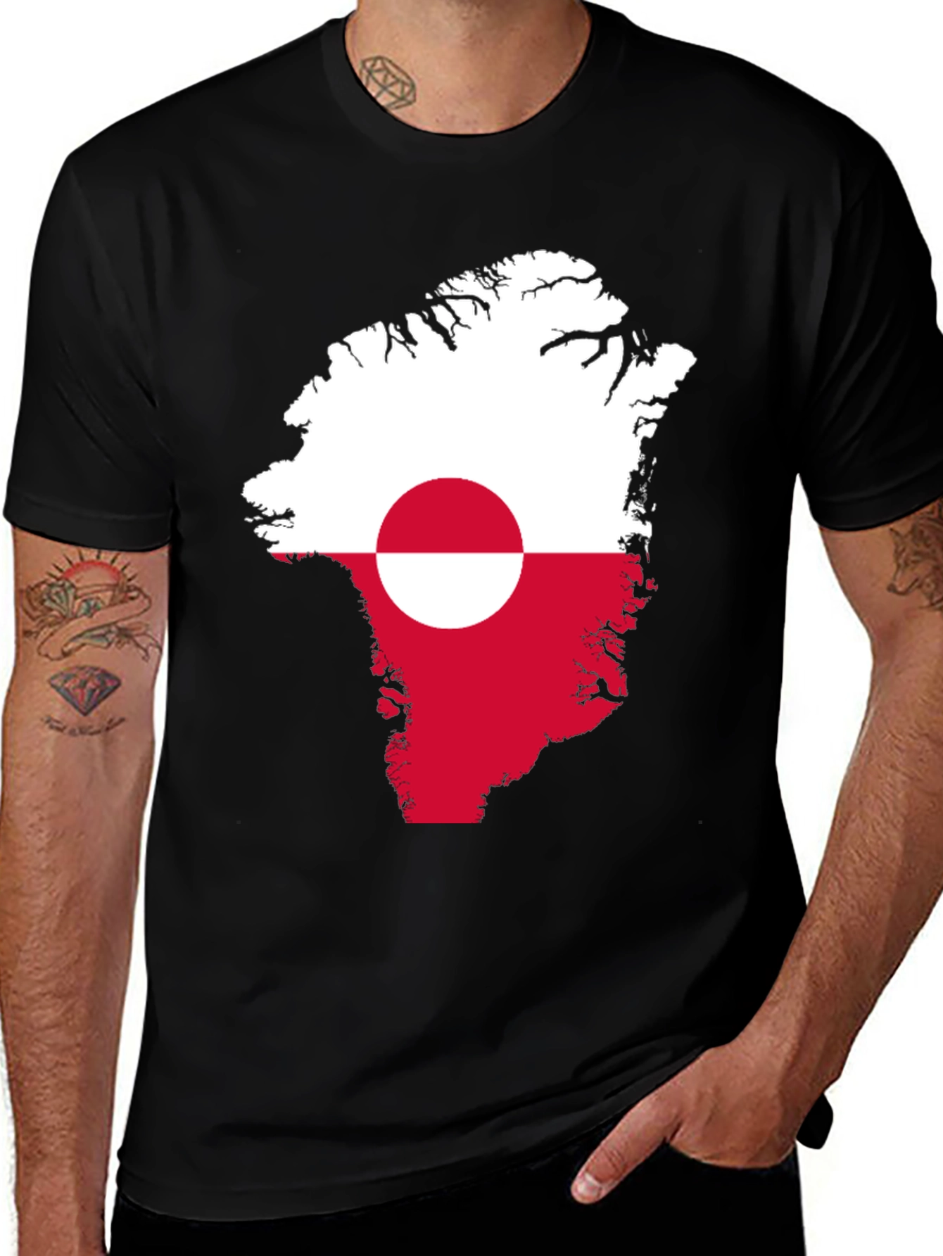 Greenland Flag Map T-Shirt