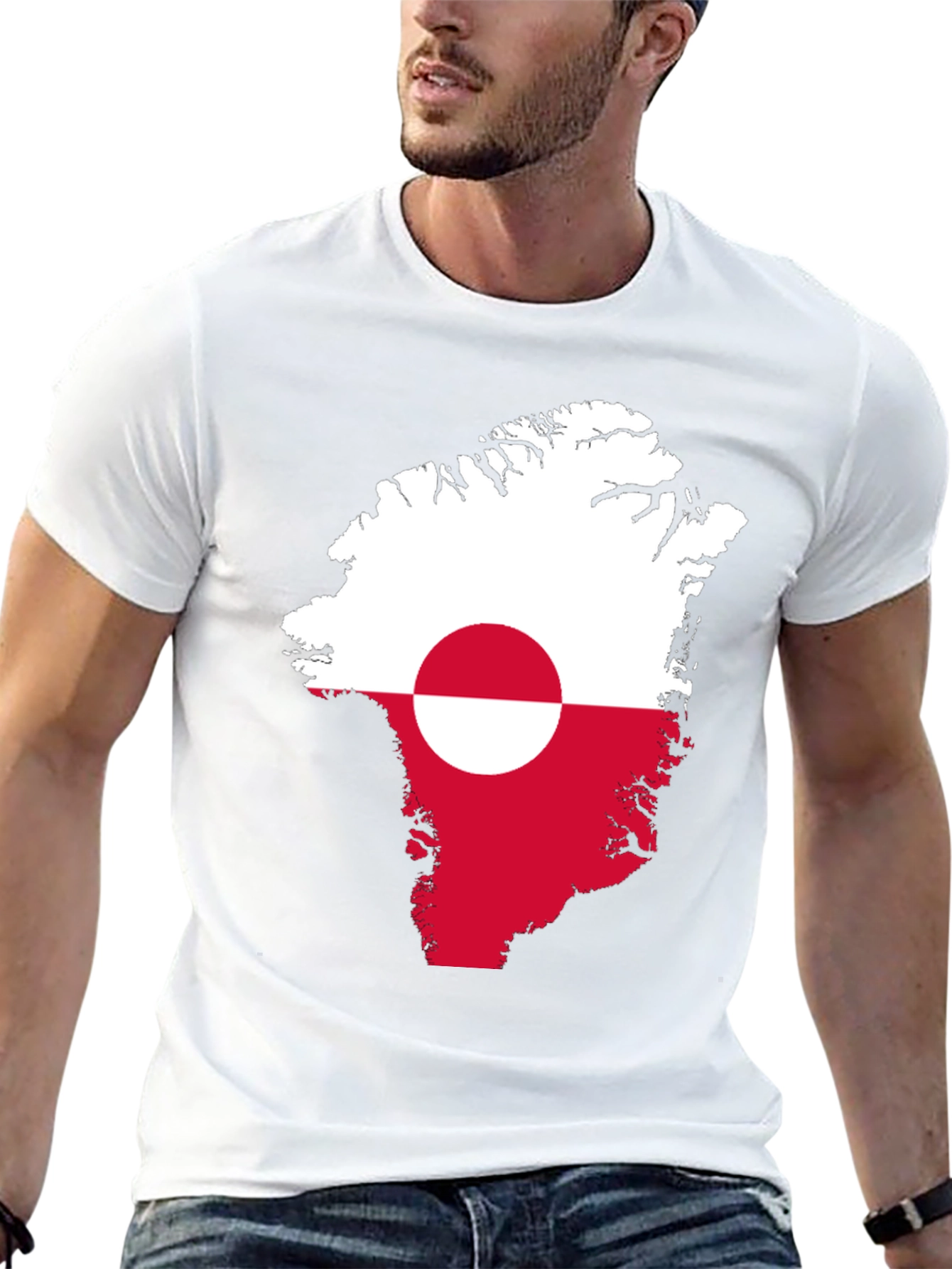 Greenland Flag Map T-Shirt