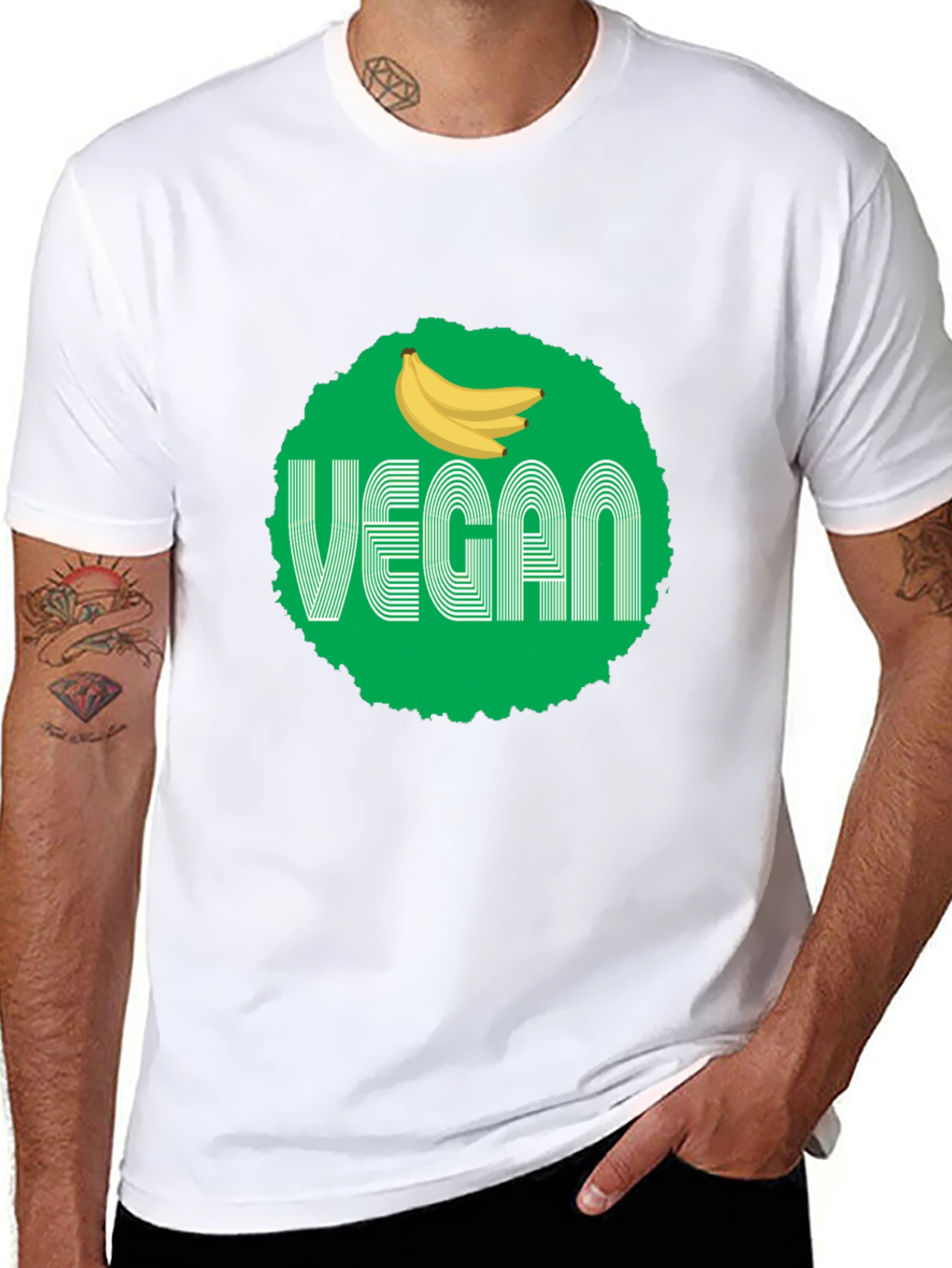 Vegan Banana Graphic Tee - Unisex Black T-Shirt