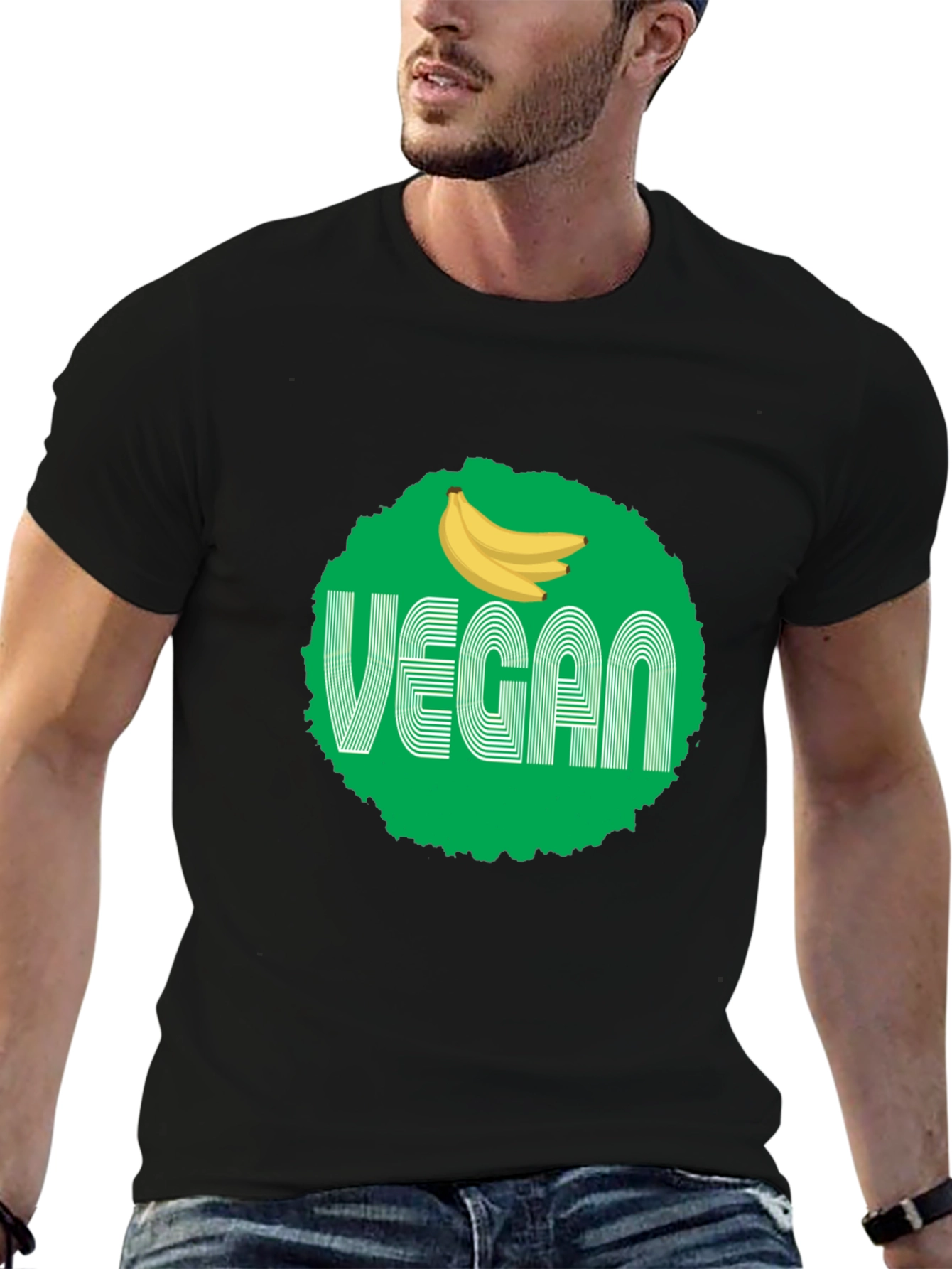 Vegan Banana Graphic Tee - Unisex Black T-Shirt