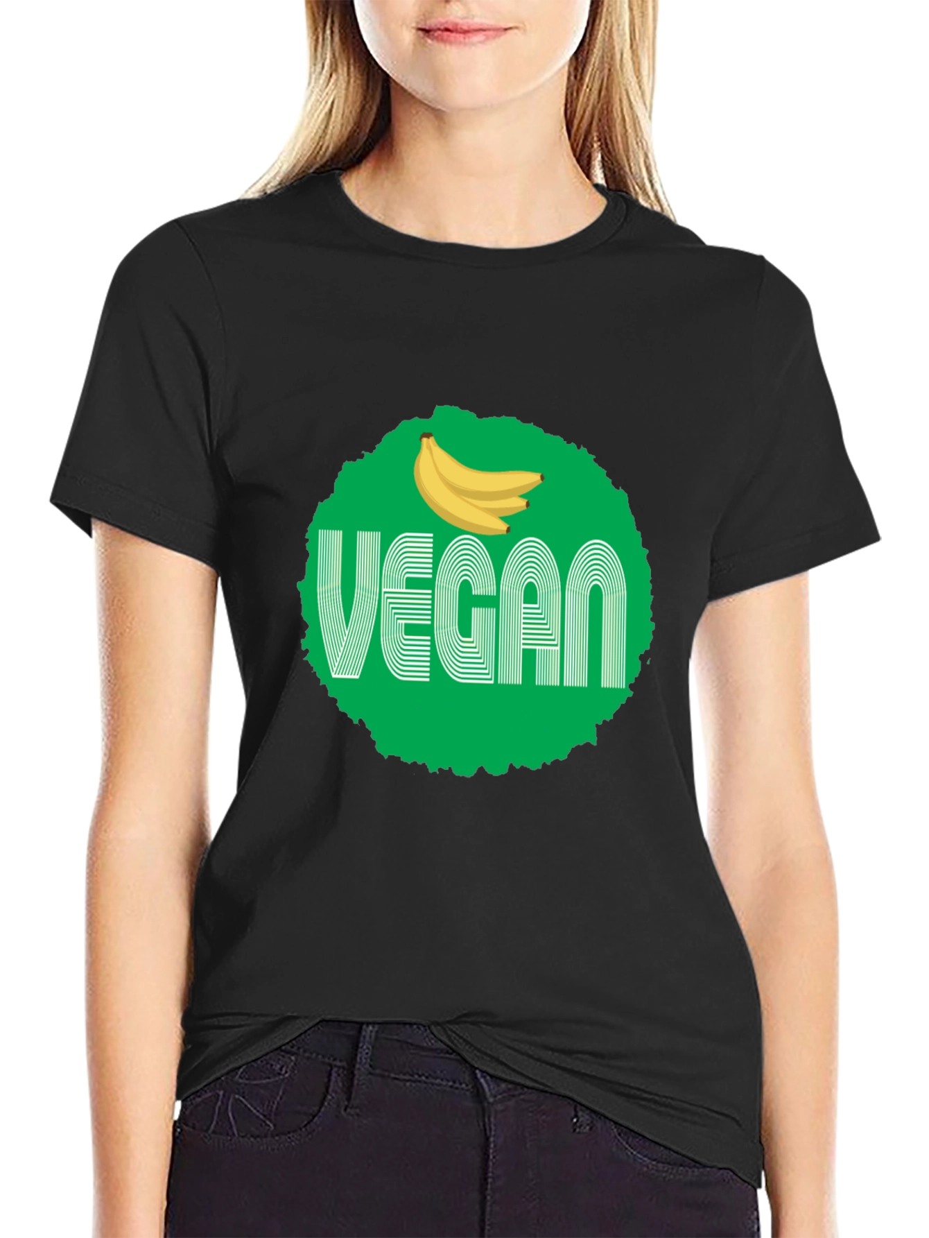 Vegan Banana Graphic Tee - Unisex Black T-Shirt