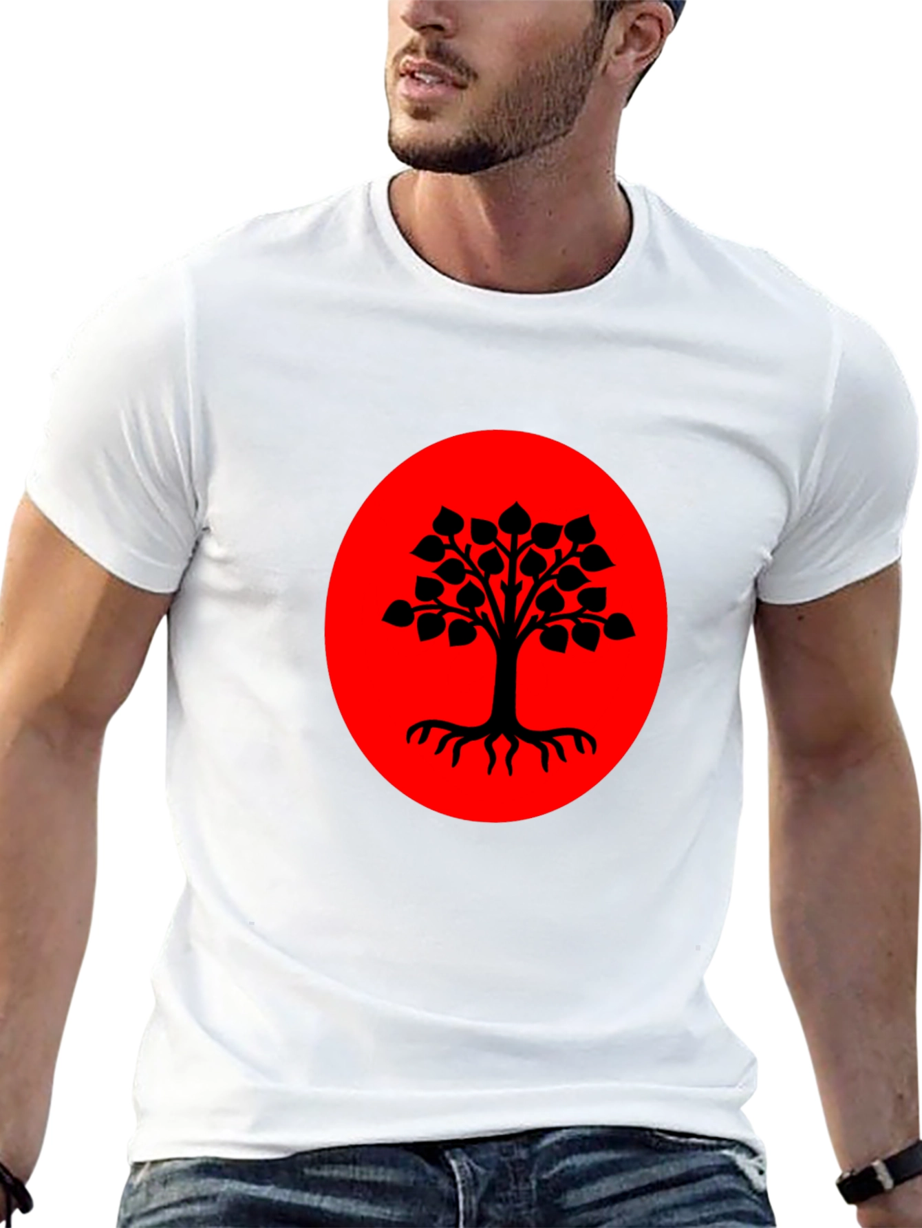 Tree of Life Graphic Tee - Red & Black