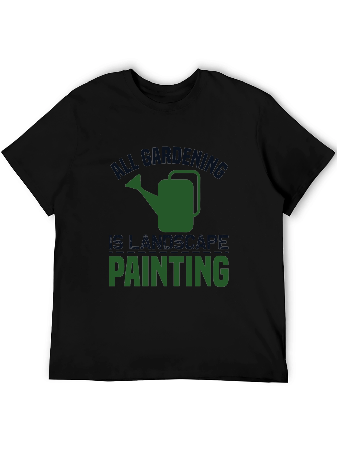 Gardening Landscape Painting T-Shirt - Black