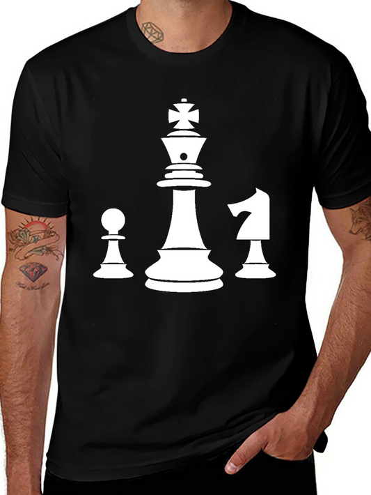 Chess Piece T-Shirt - King Pawn Knight Design