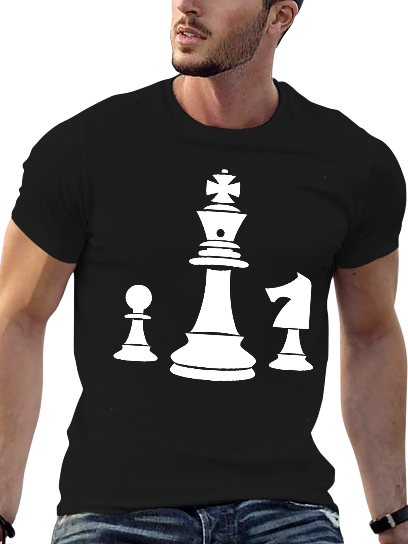 Chess Piece T-Shirt - King Pawn Knight Design