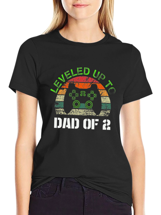 Leveled Up to Dad of 2 T-Shirt