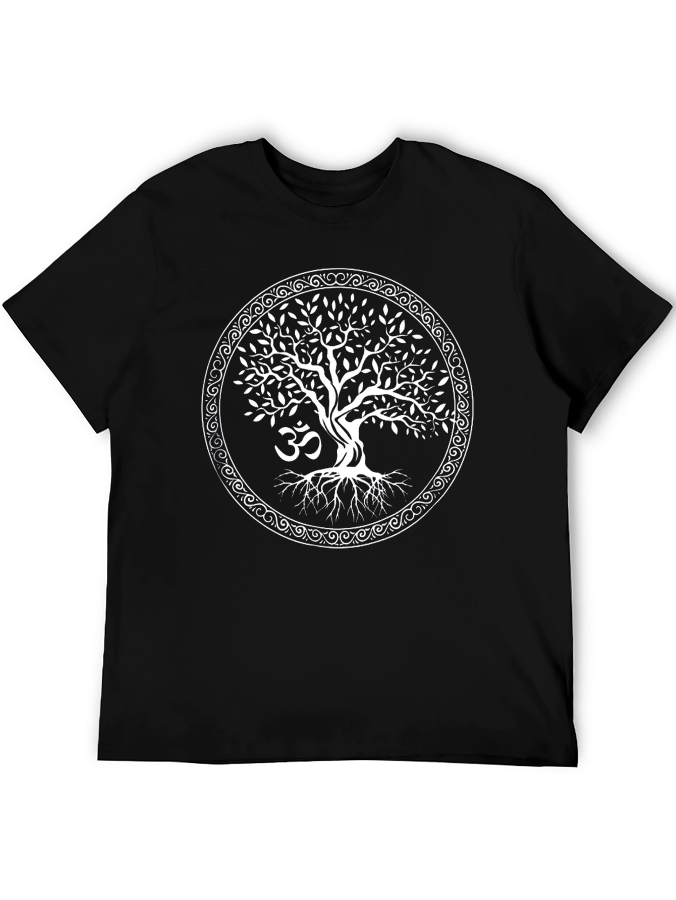 Tree of Life Om Symbol Black T-Shirt
