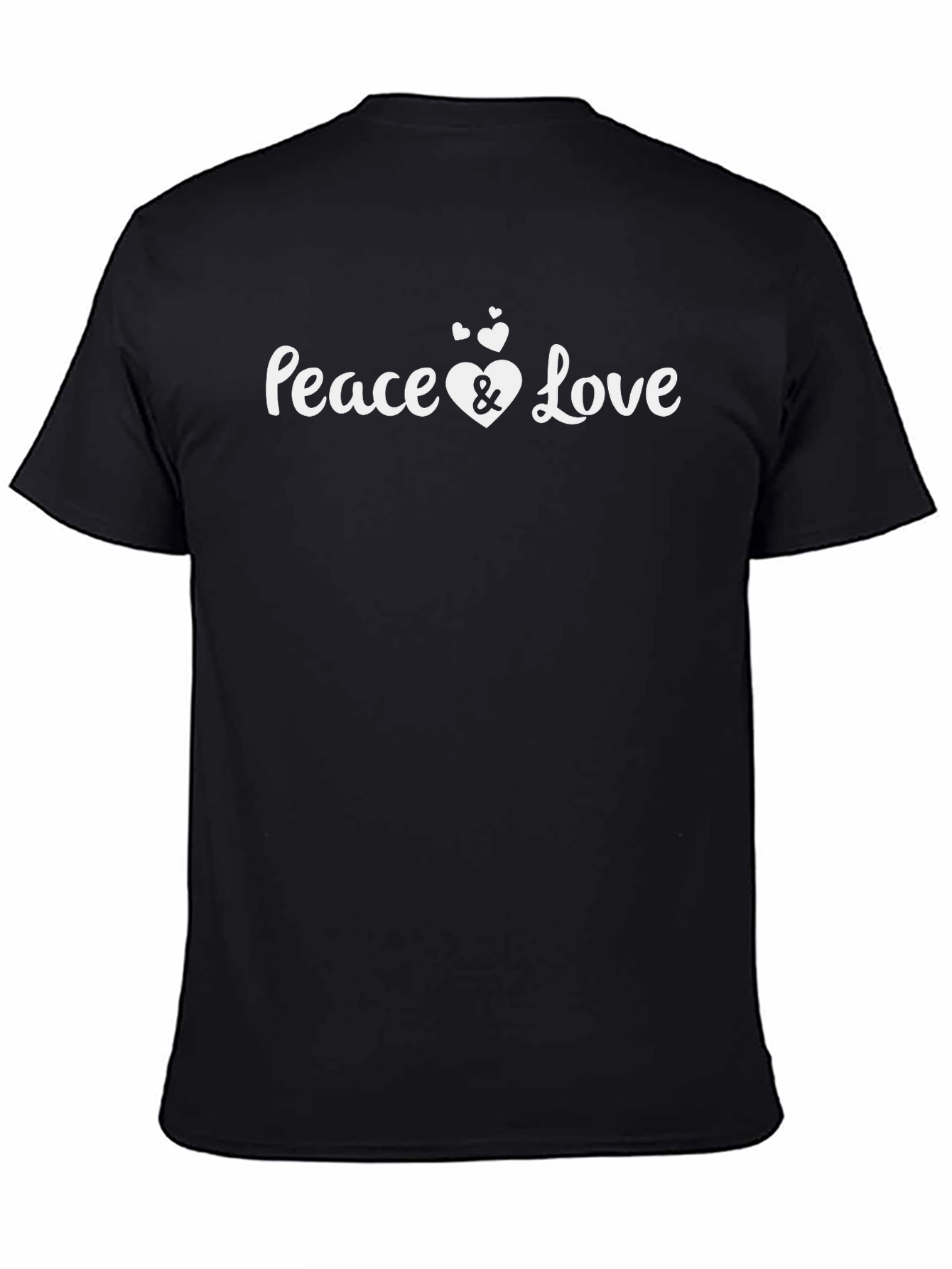 Peace and Love Graphic Black Tee Shirt