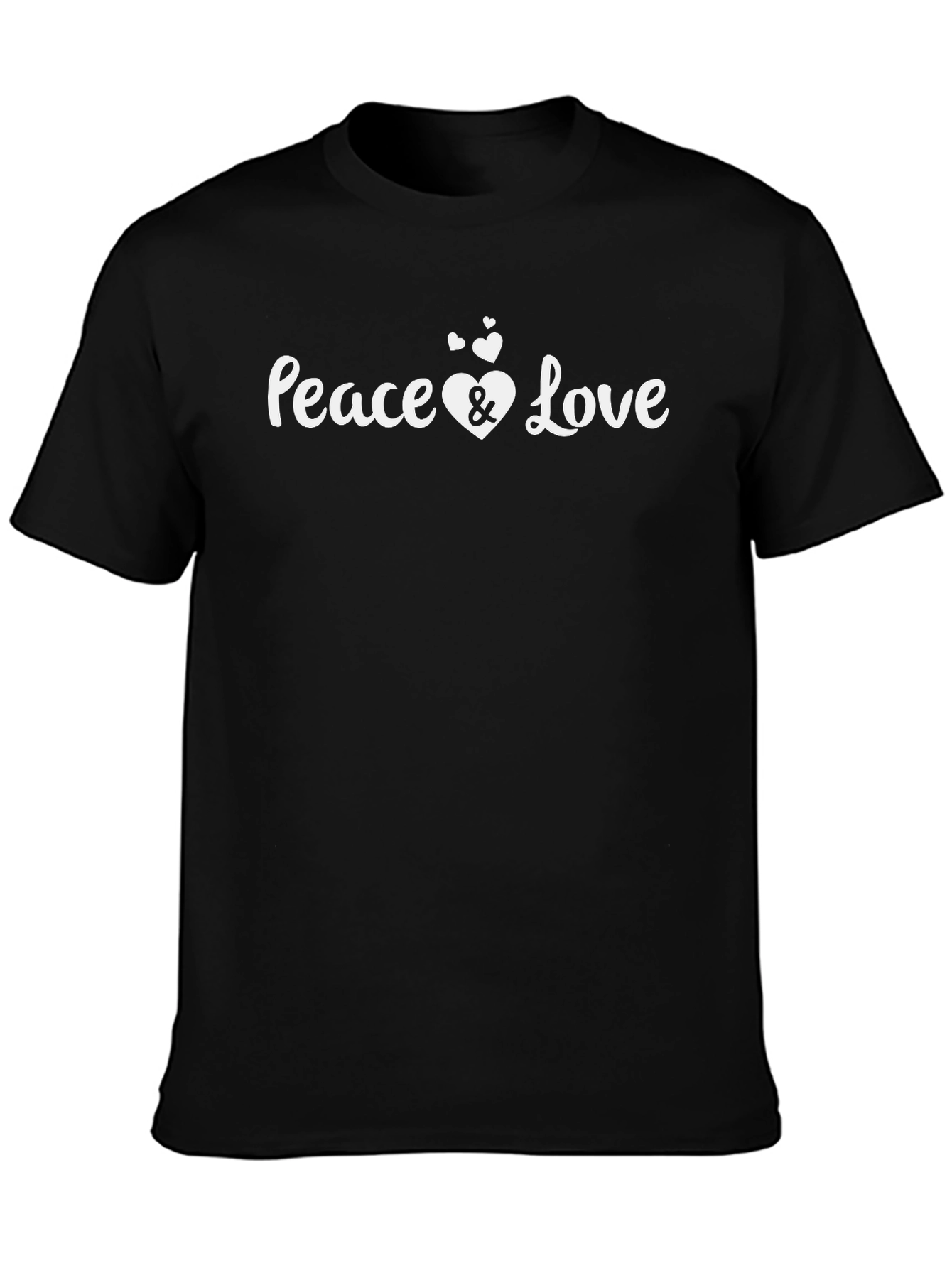 Peace and Love Graphic Black Tee Shirt