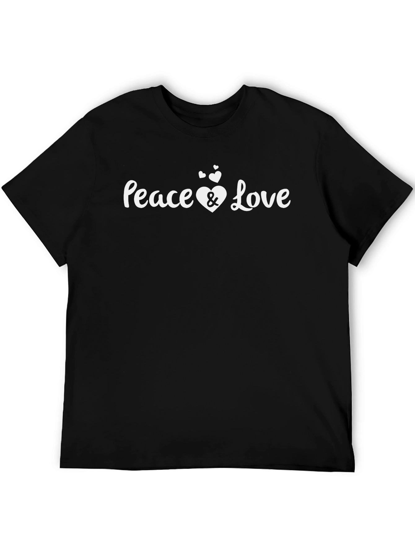 Peace and Love Graphic Black Tee Shirt