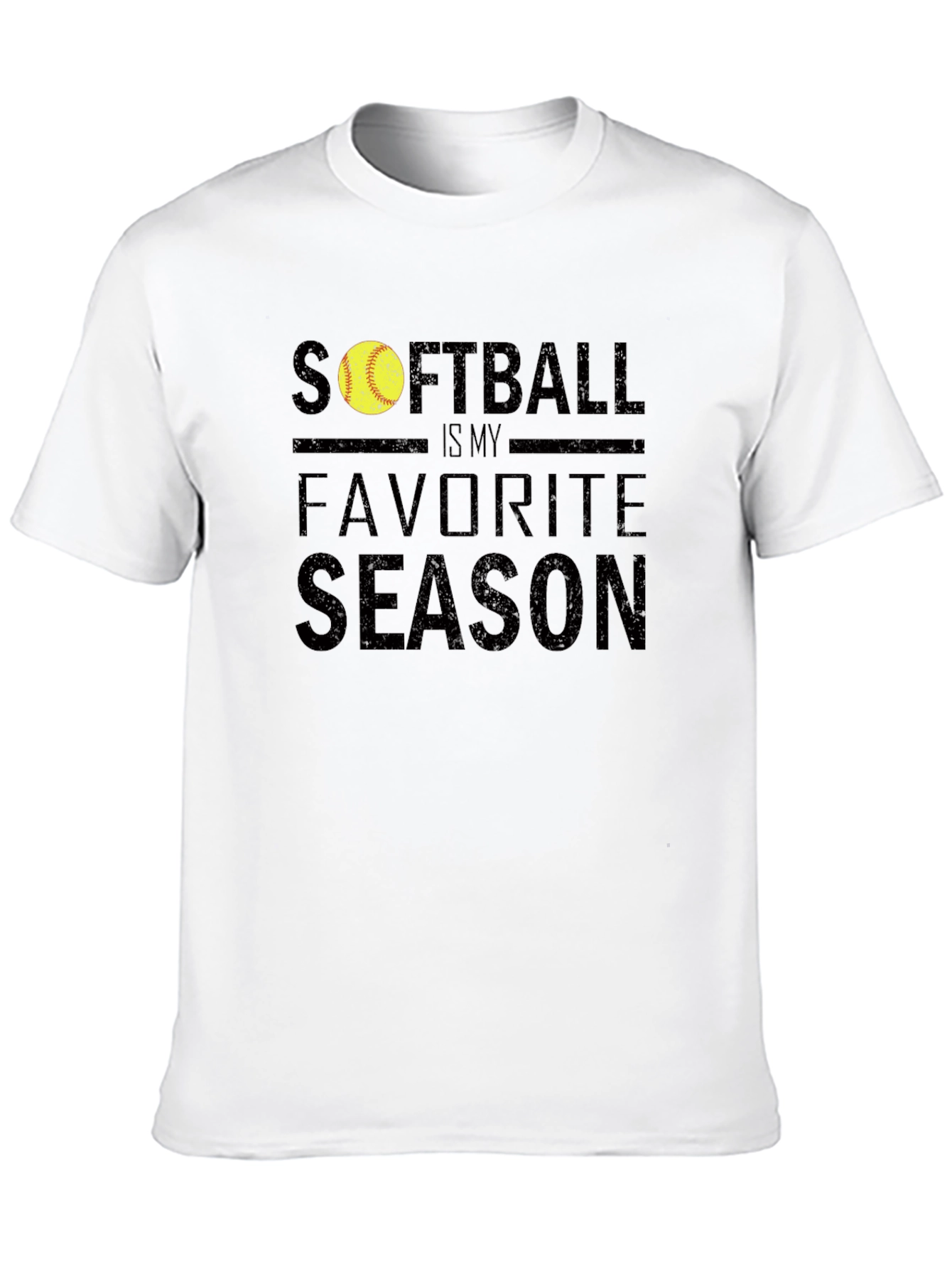Softball Is My Favorite Season Black T-Shirt