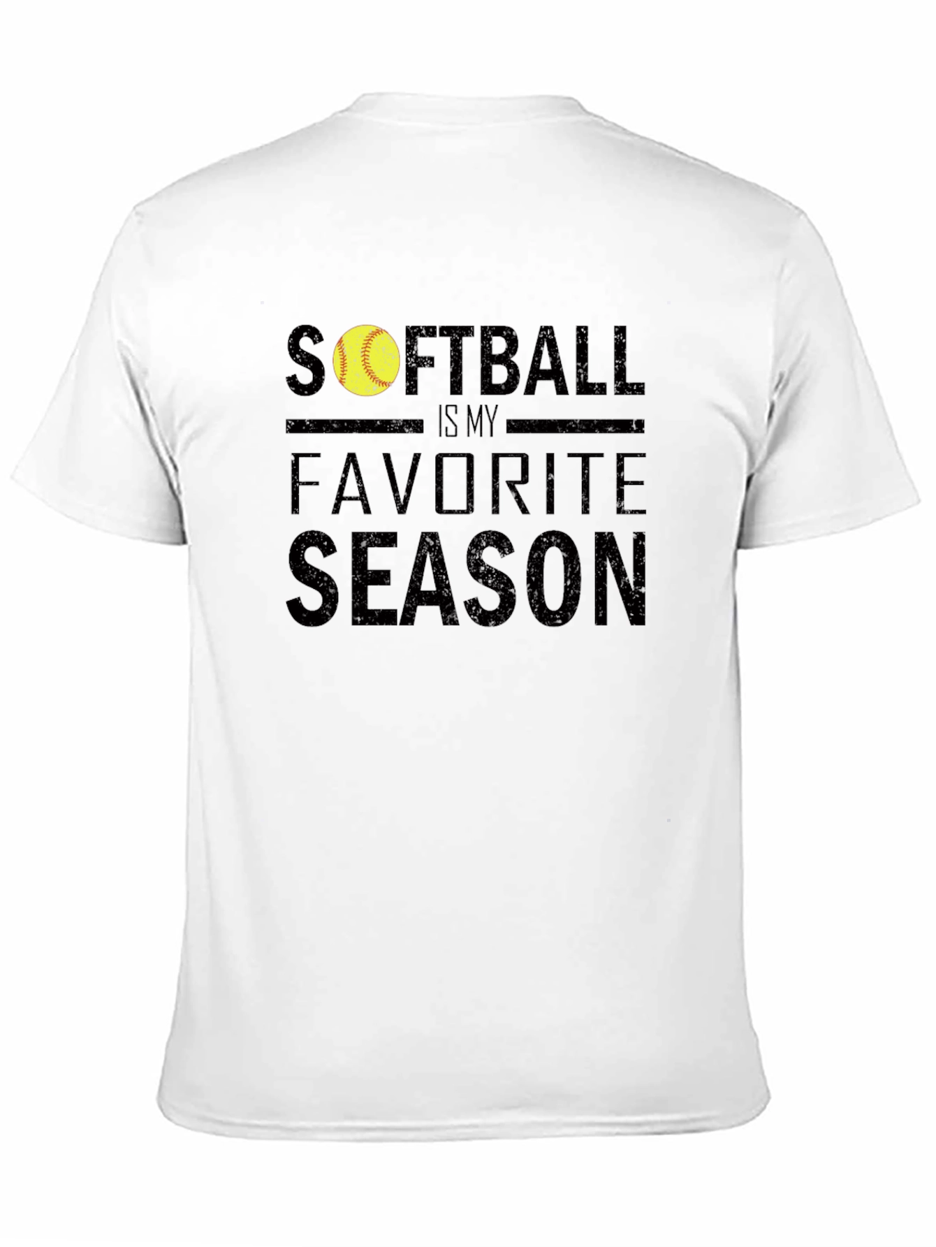 Softball Is My Favorite Season Black T-Shirt