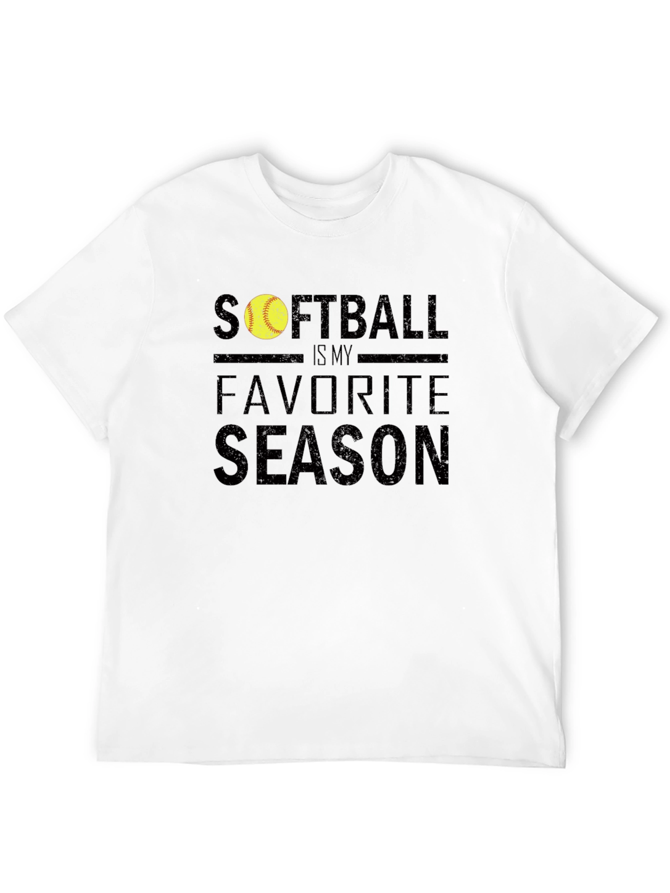 Softball Is My Favorite Season Black T-Shirt