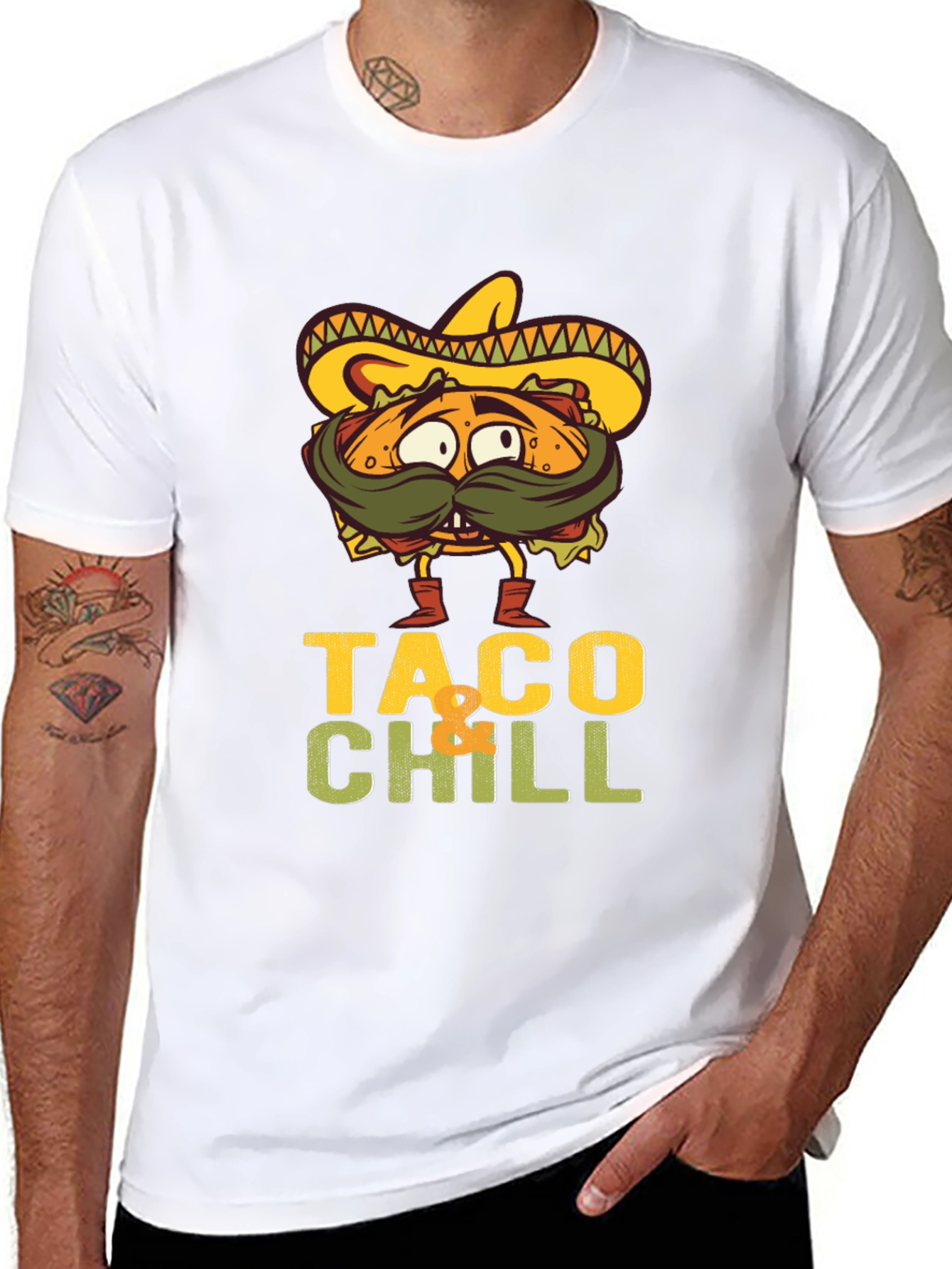 Taco Chill Graphic T-Shirt - Funny Foodie Tee