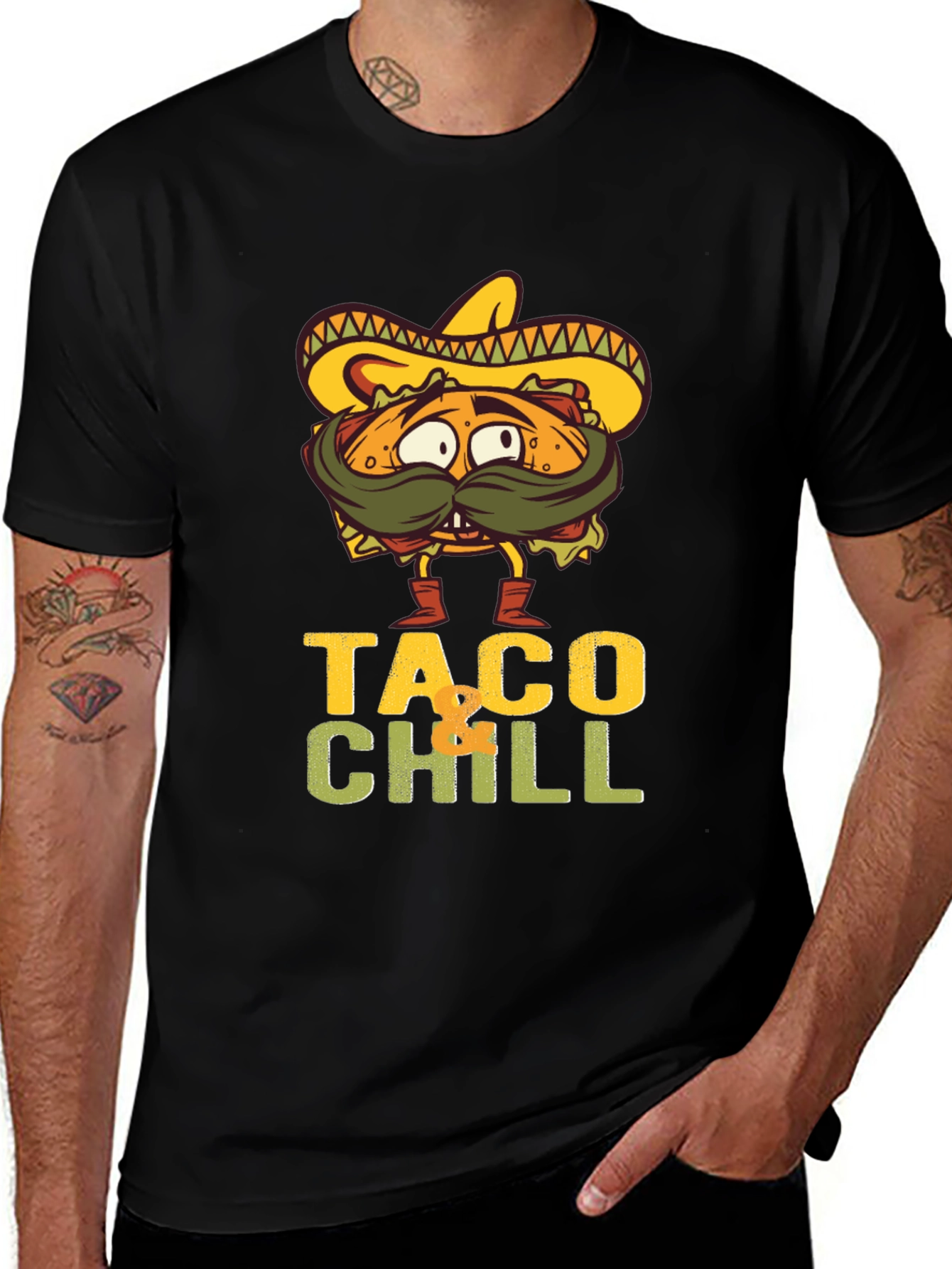 Taco Chill Graphic T-Shirt - Funny Foodie Tee