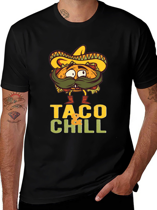 Taco Chill Graphic T-Shirt - Funny Foodie Tee