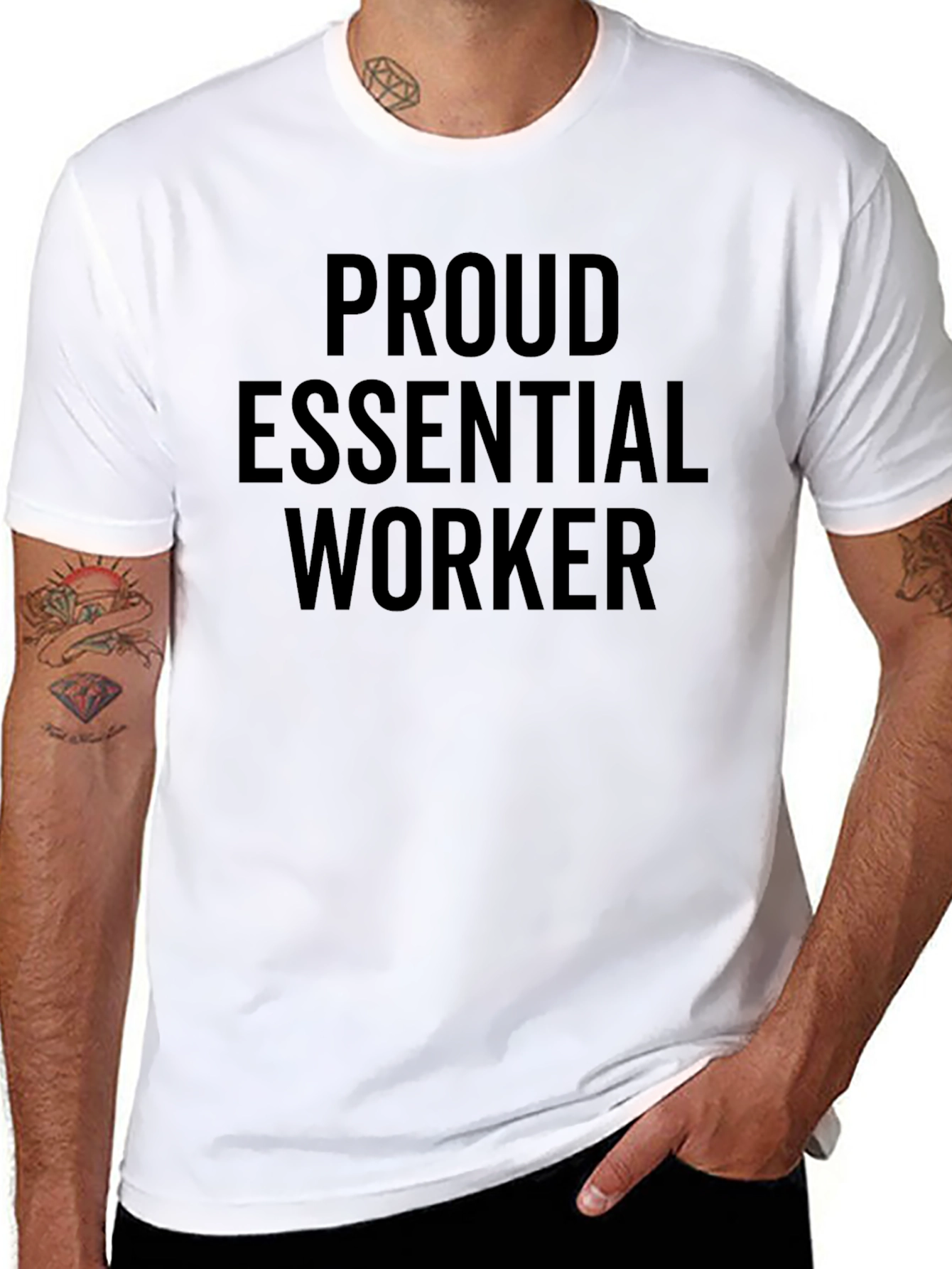 Proud Essential Worker Graphic Tee - Black
