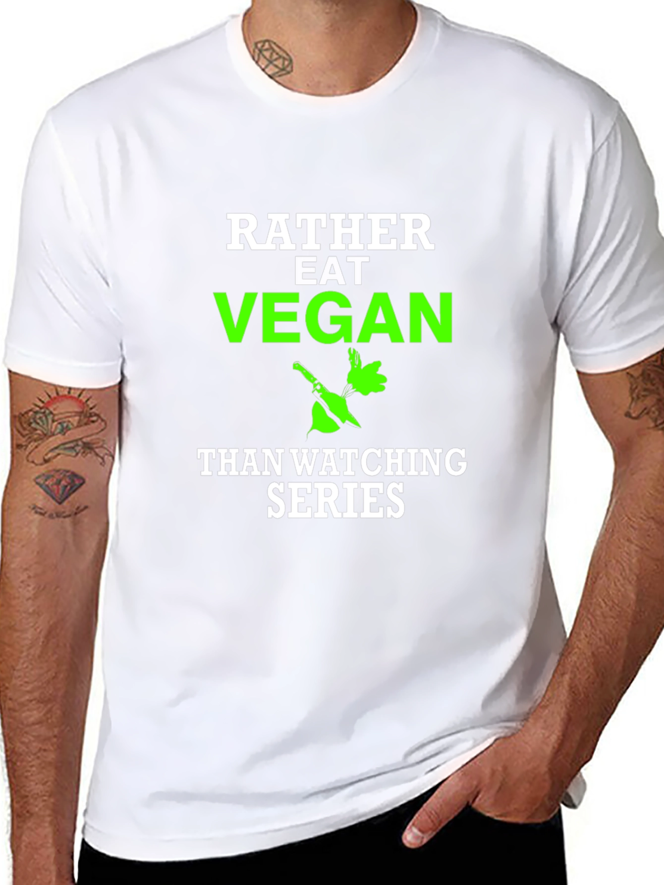 Vegan T-Shirt - Rather Eat Vegan Than Watch Series