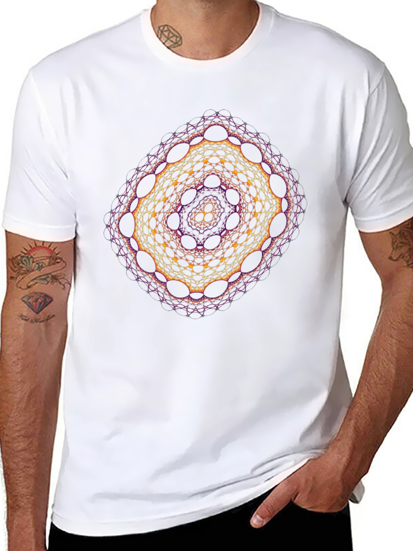 Geometric Fractal Graphic T-Shirt - Unique Design