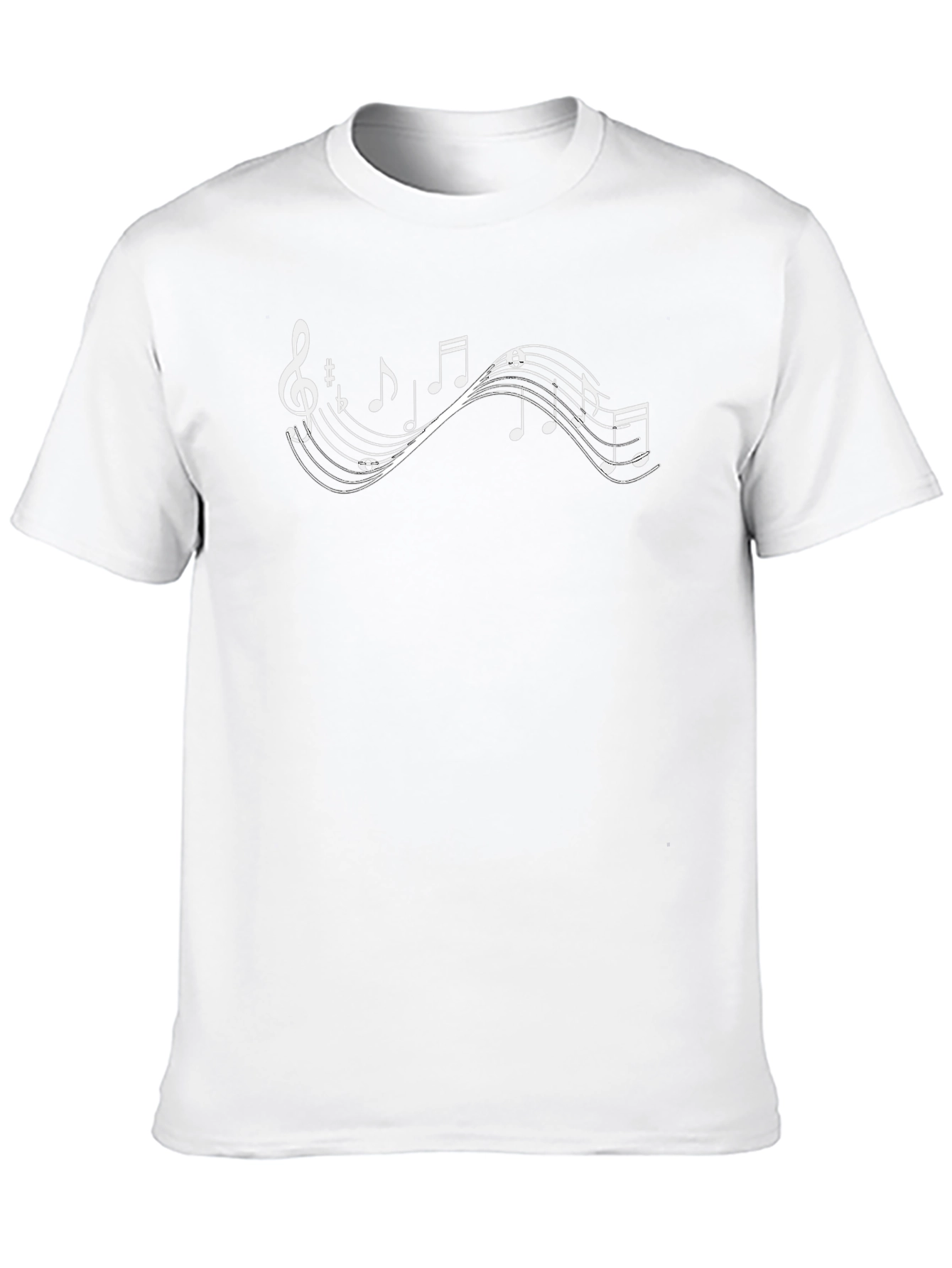 Musical Notes Graphic Print Black T-Shirt