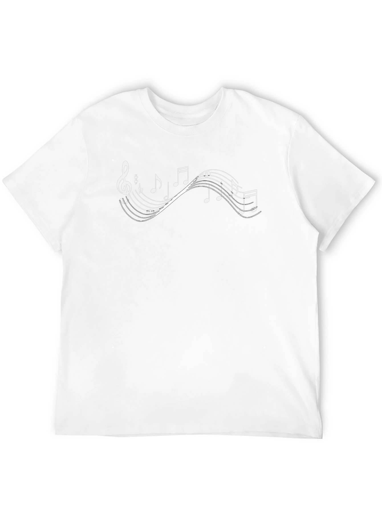 Musical Notes Graphic Print Black T-Shirt