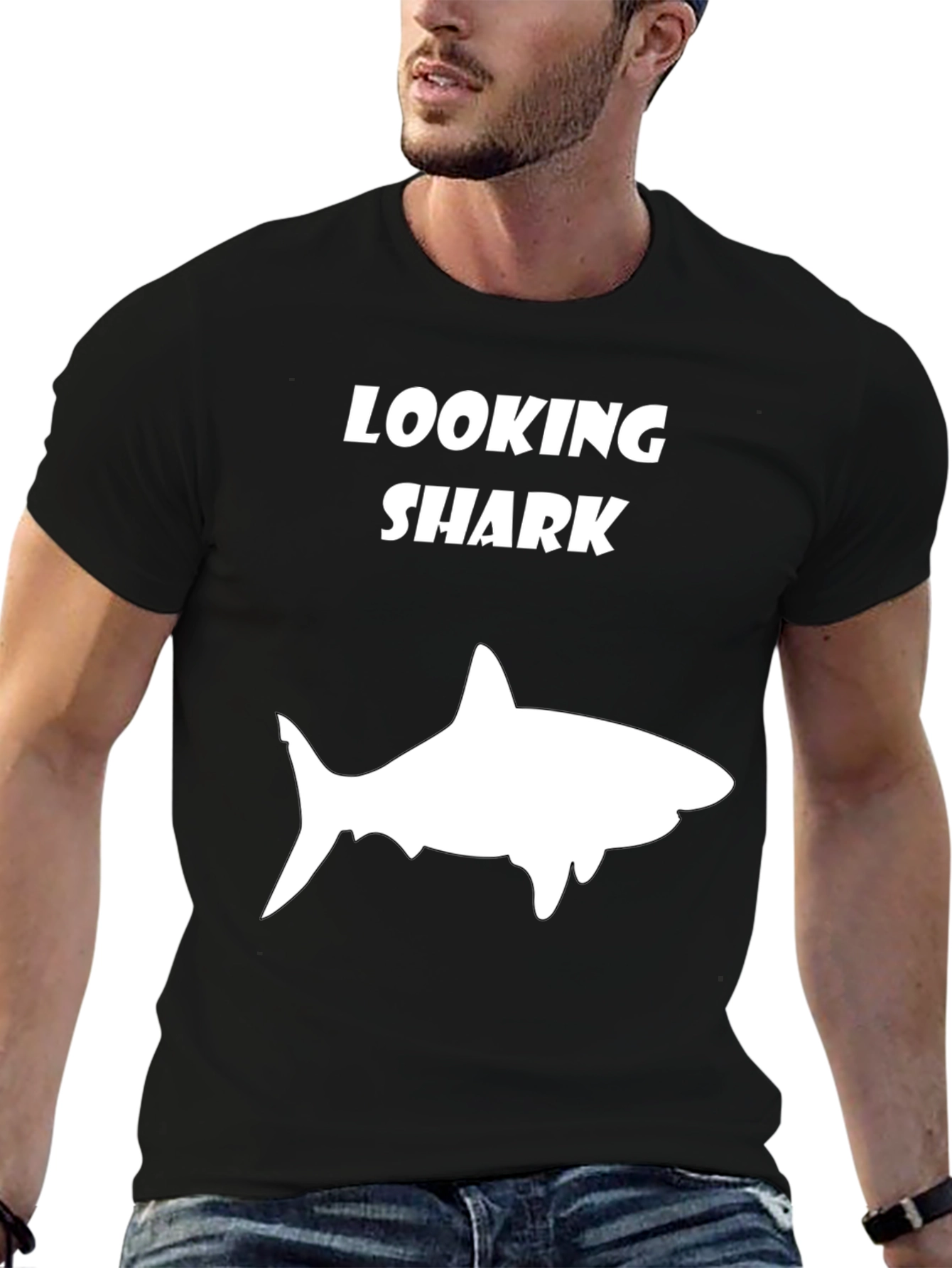 Looking Shark T-Shirt - Funny Graphic Tee