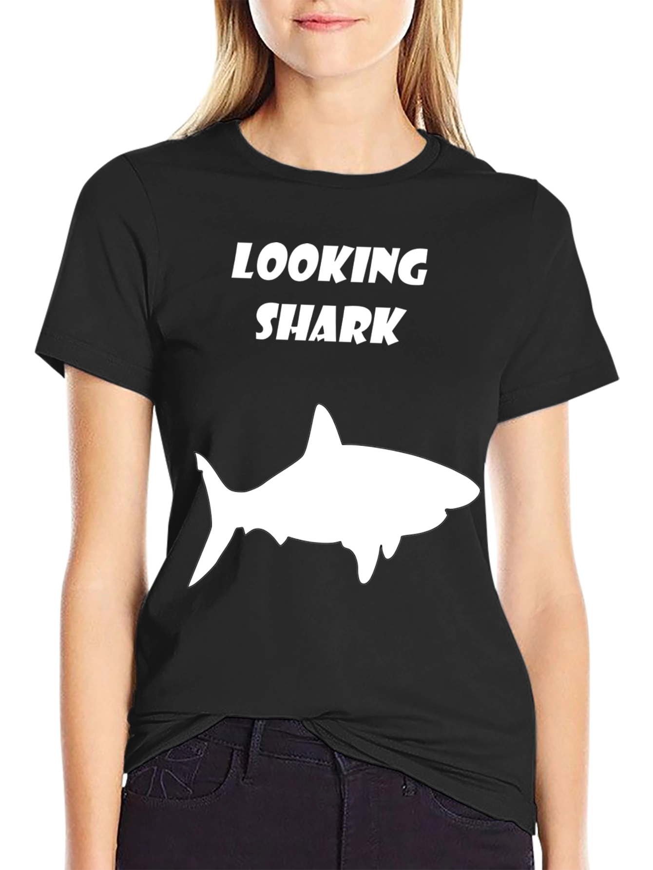 Looking Shark T-Shirt - Funny Graphic Tee