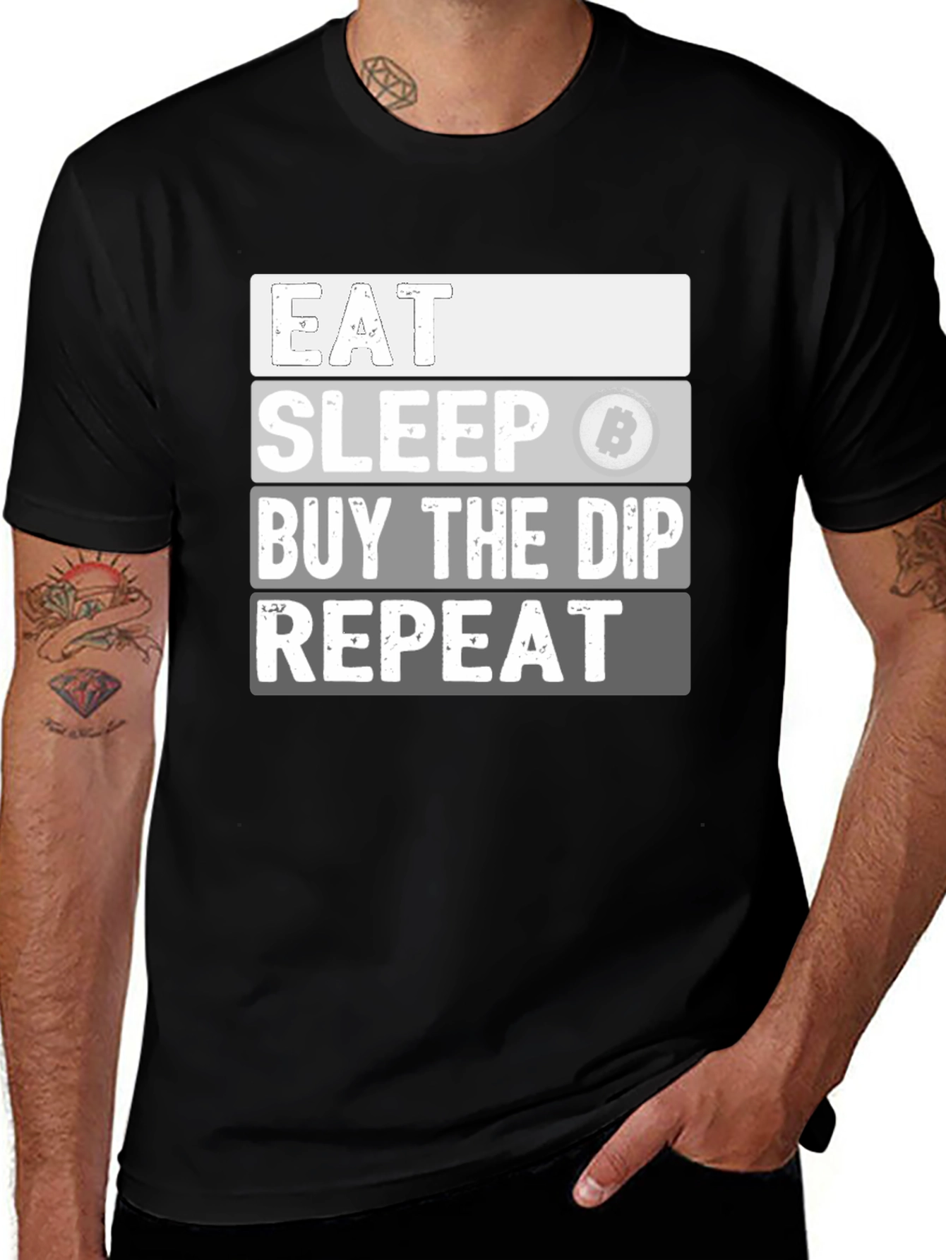 Eat Sleep Buy the Dip Bitcoin T-Shirt