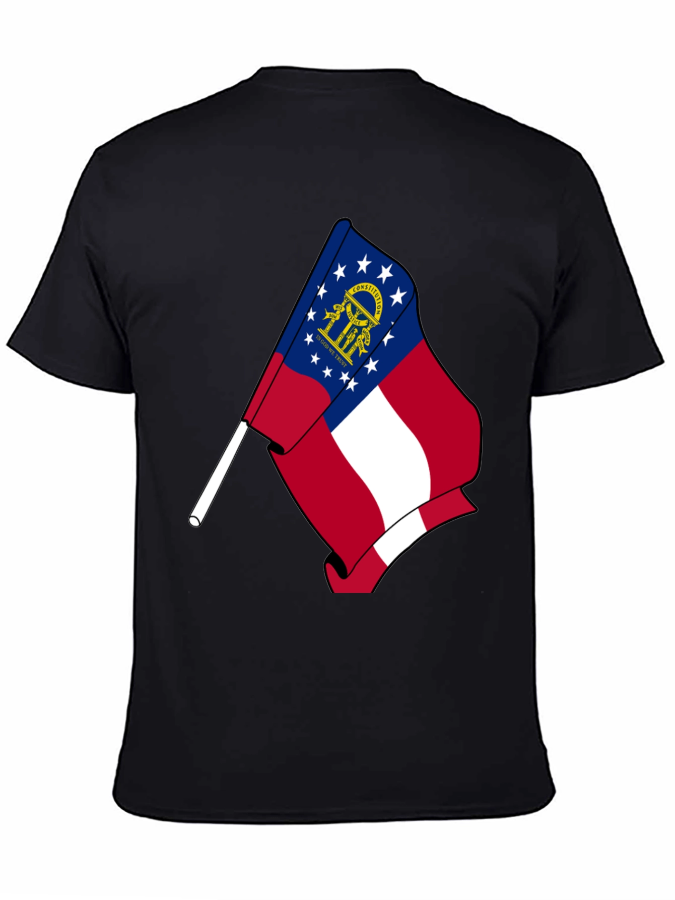Georgia State Flag Black T-Shirt